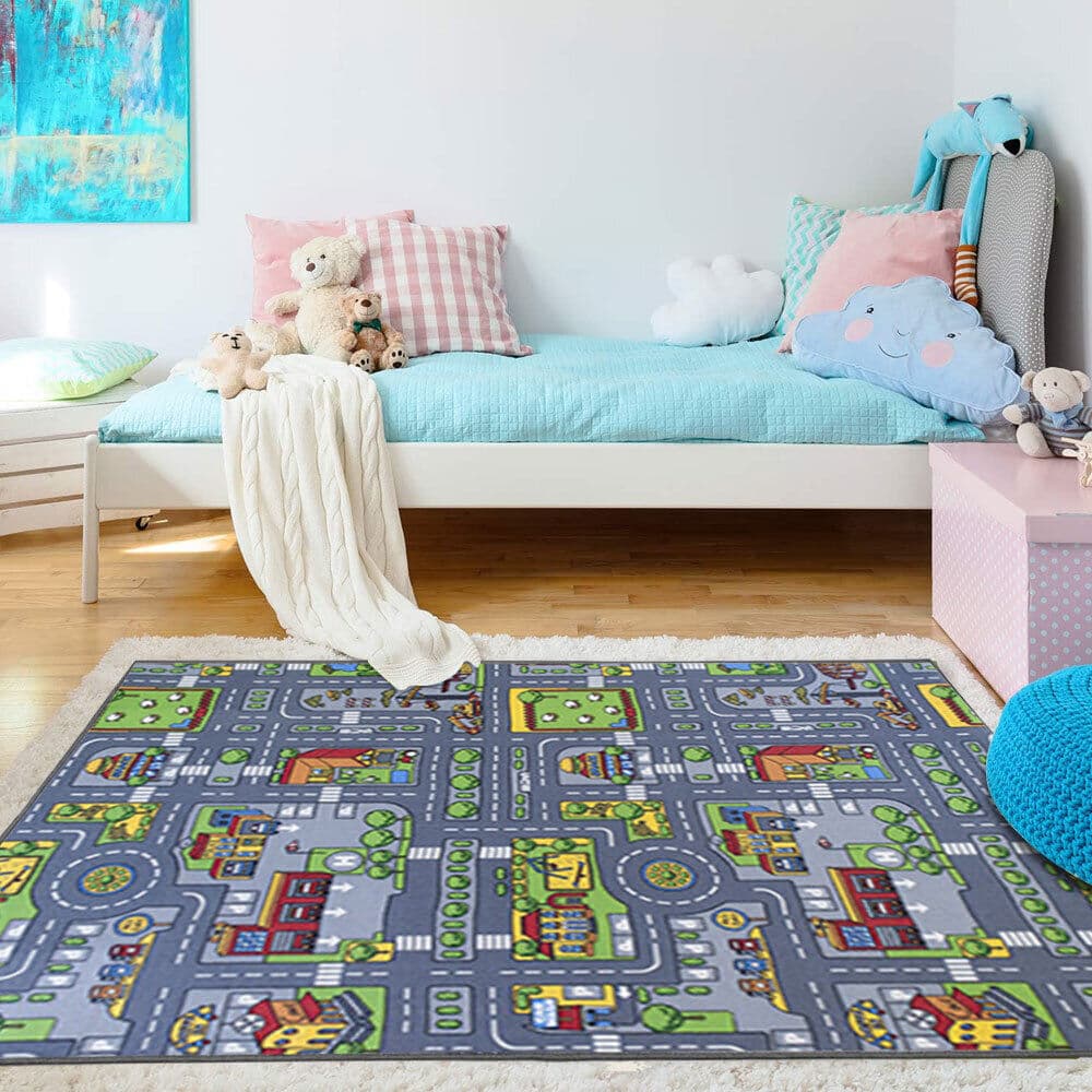 Children's Town Road Map Rug for Toy Cars - image 6