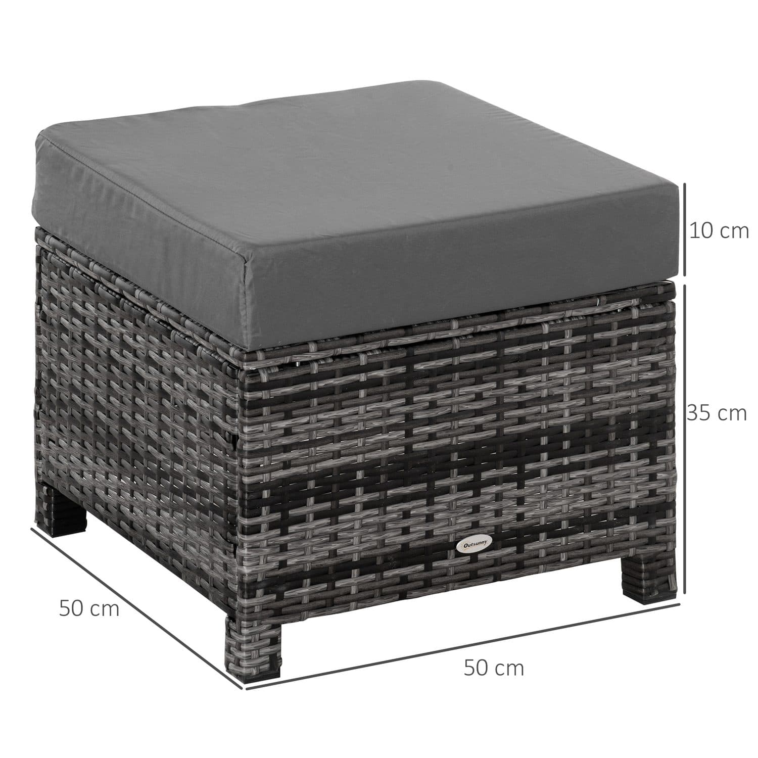 Grey Rattan Footstool for Effortless Relaxation - image 4