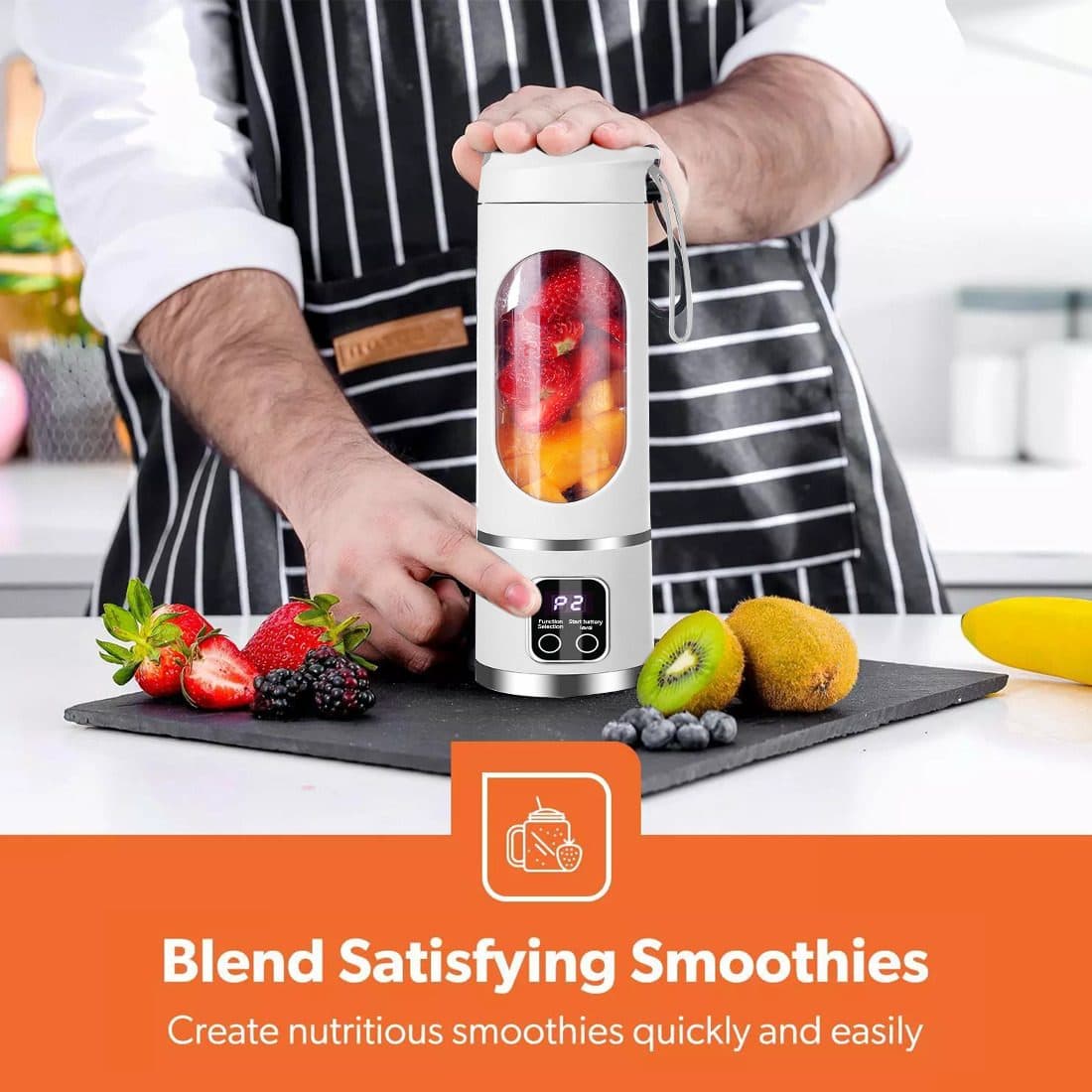 Portable USB Rechargeable Blender Cup – 450ml - image 4
