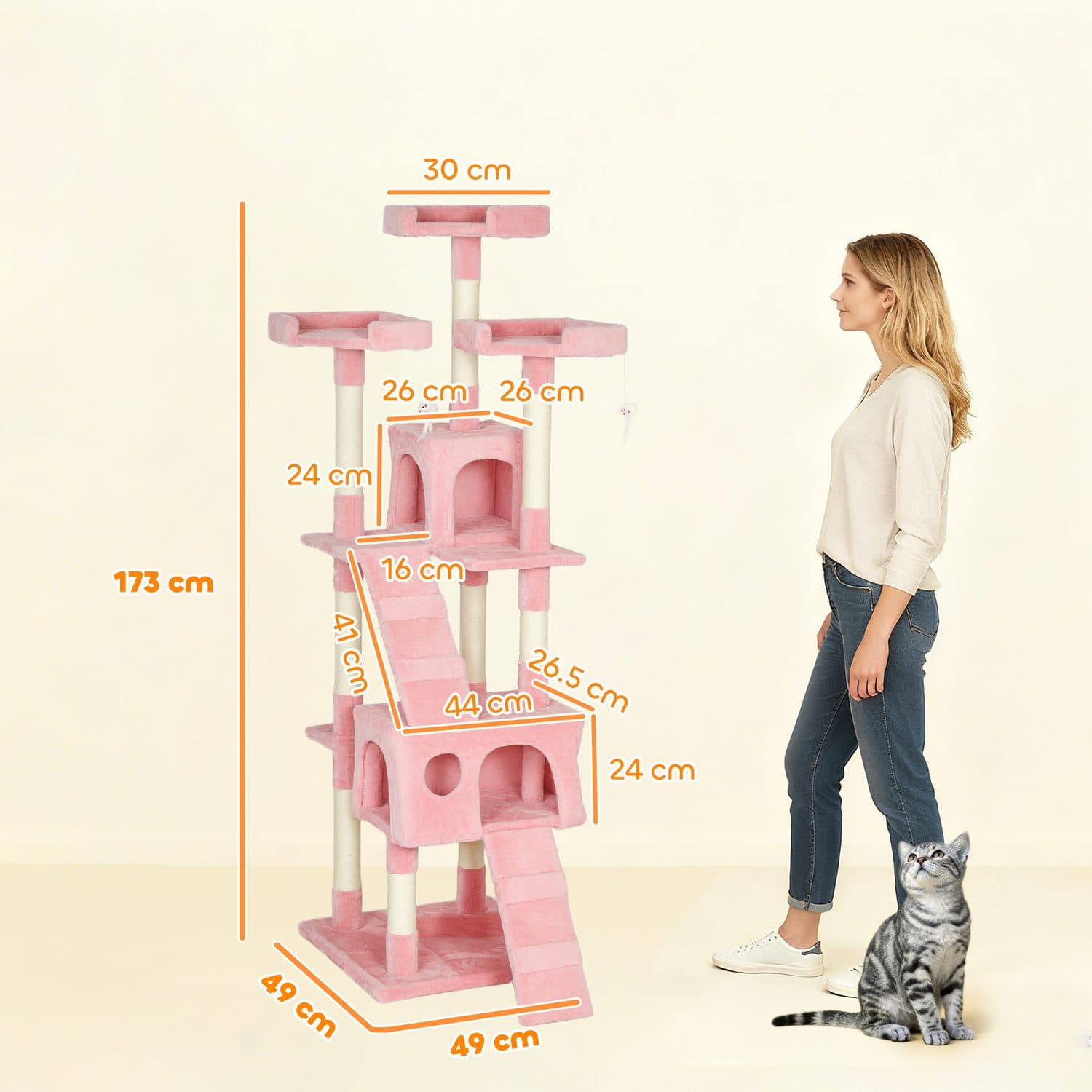 PawHut 173cm Cat Tree Activity Centre - image 2