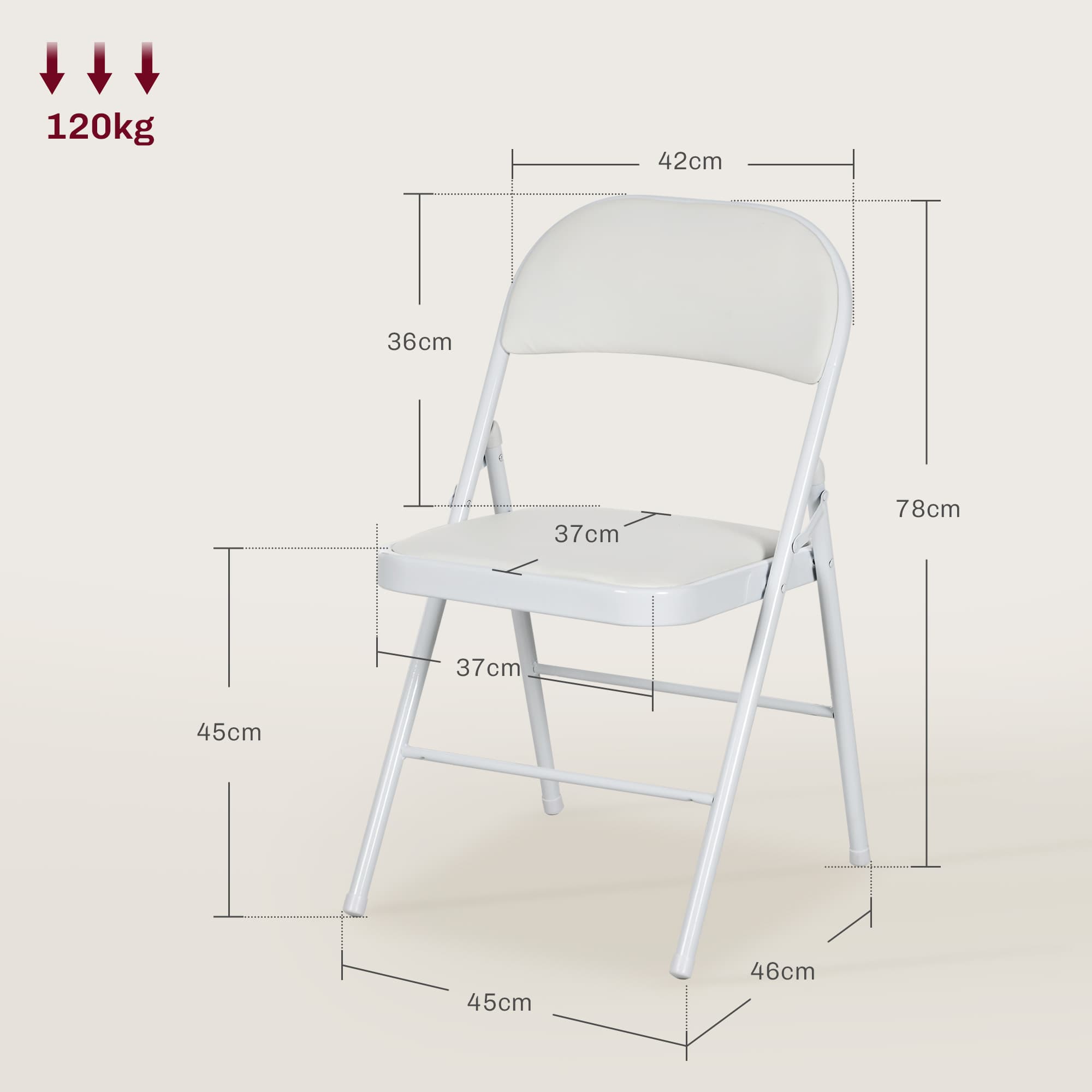 White Cushioned Folding Chairs, Set of Two - image 5