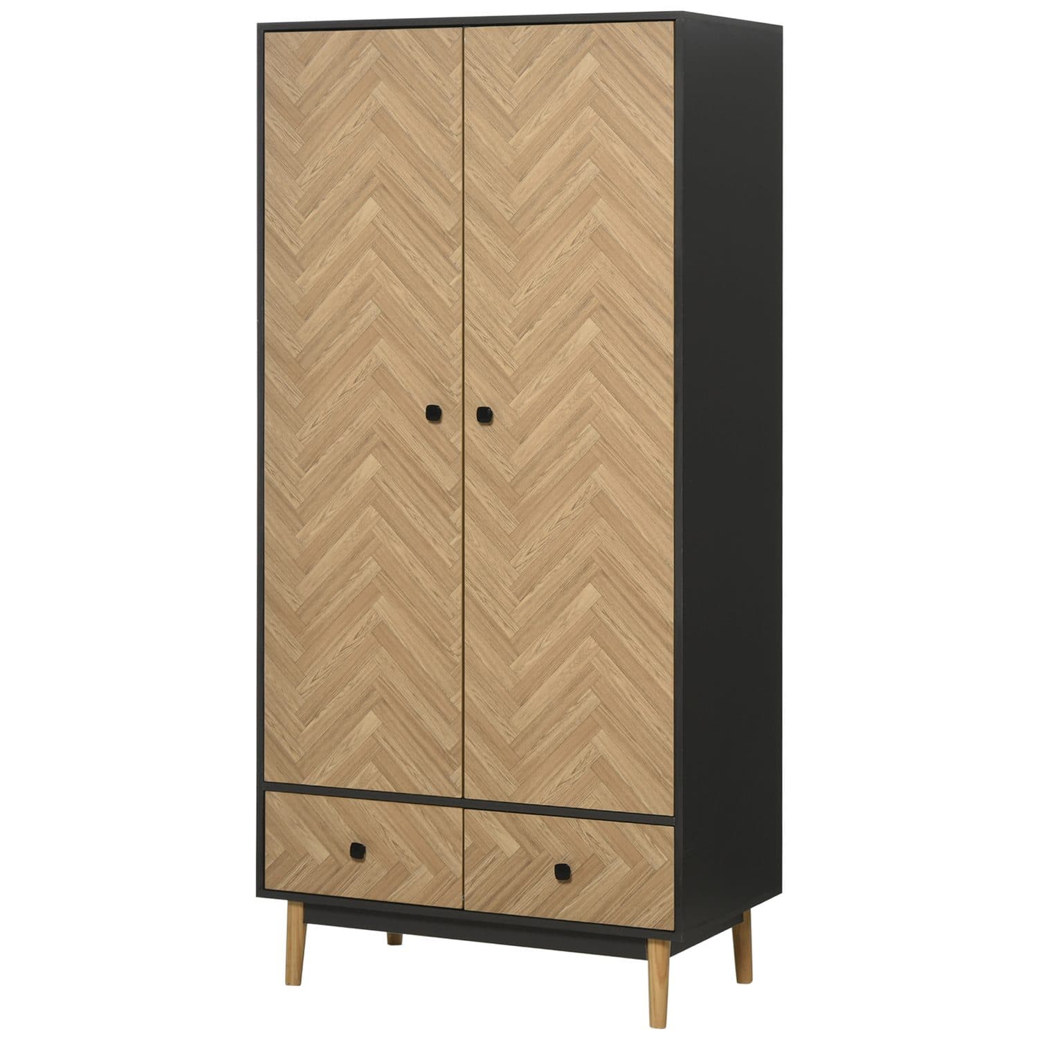 Modern Wood Grain Wardrobe - Natural wood finish