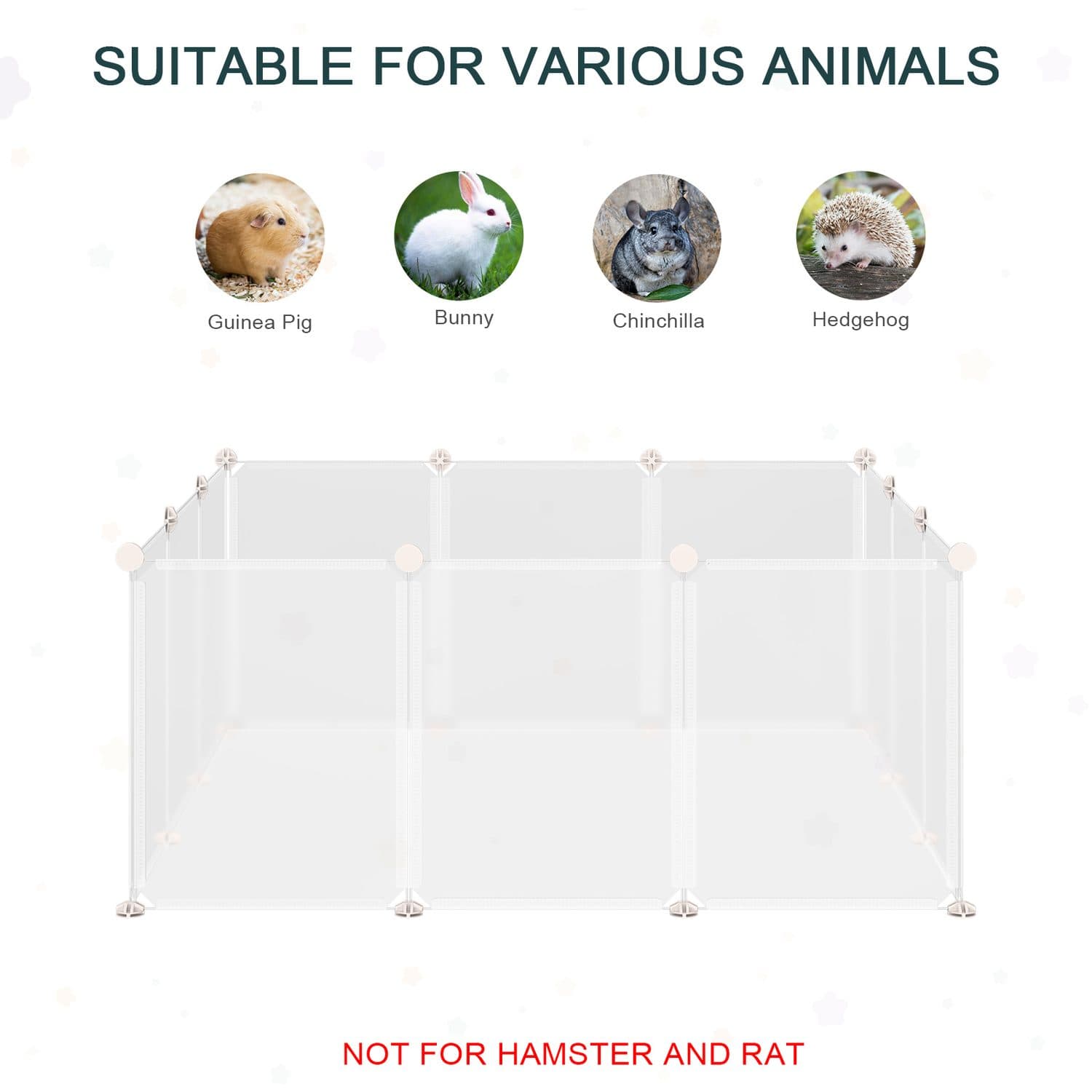 PawHut DIY Small Animal Playpen, 12 Panels - image 5