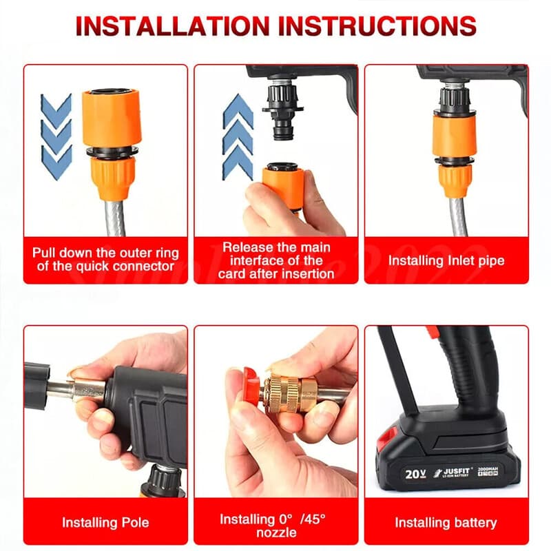 60-Bar Cordless Pressure Washer with Two Batteries and Foam Cannon - image 3