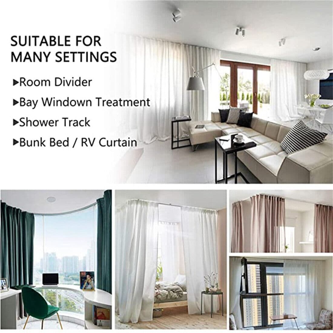 Hang Any Curtain Shape with a 5m Flexible Ceiling Track - image 4