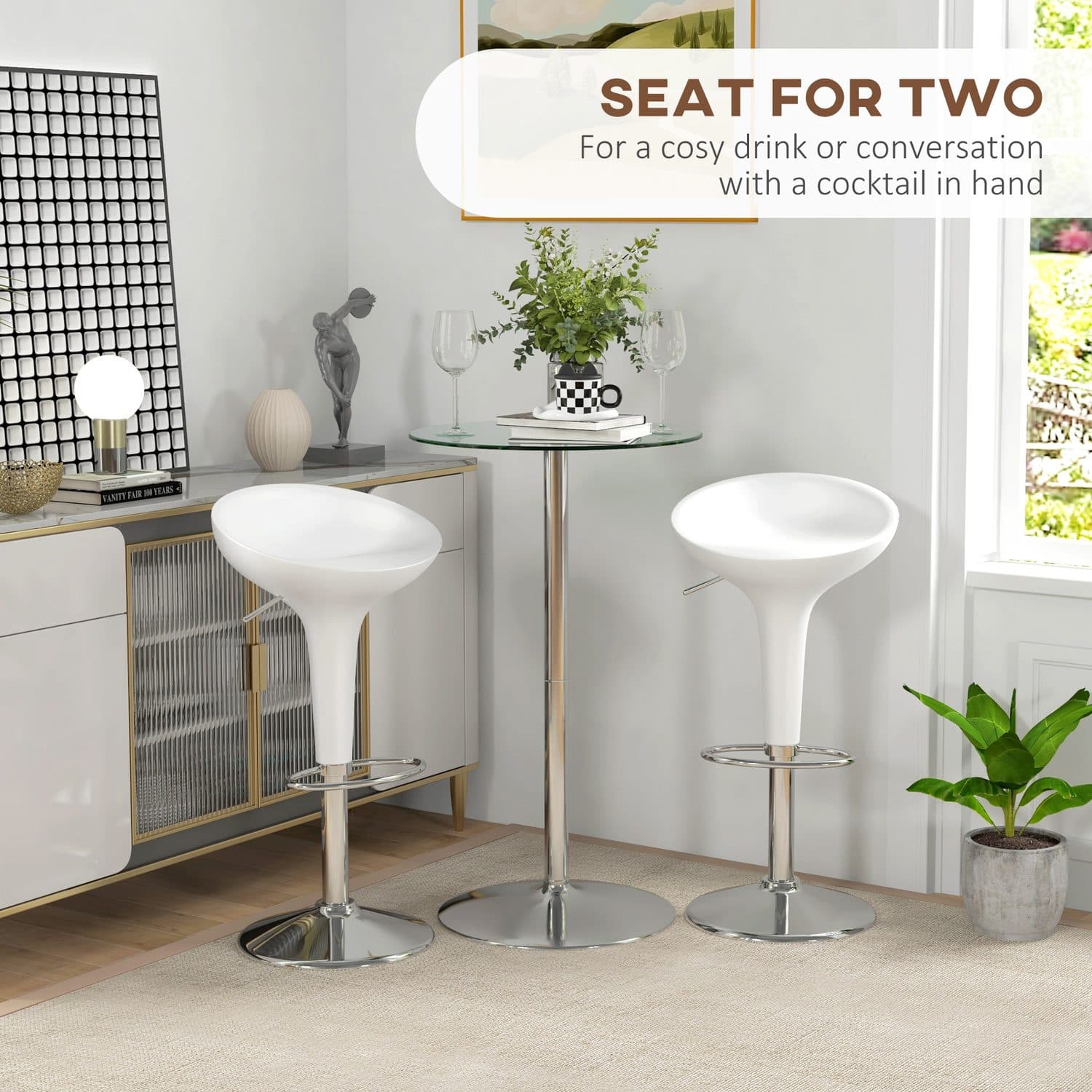 Round Glass Bar Table for Compact Dining - image 3