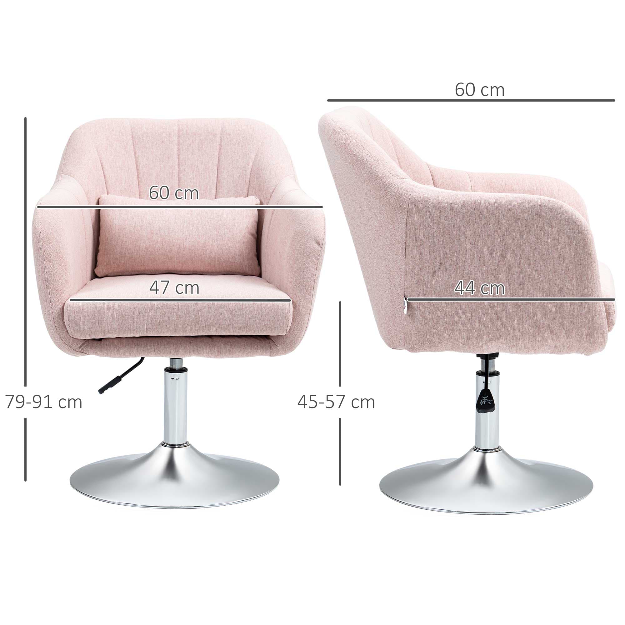 Pink Adjustable Swivel Accent Chair - image 1