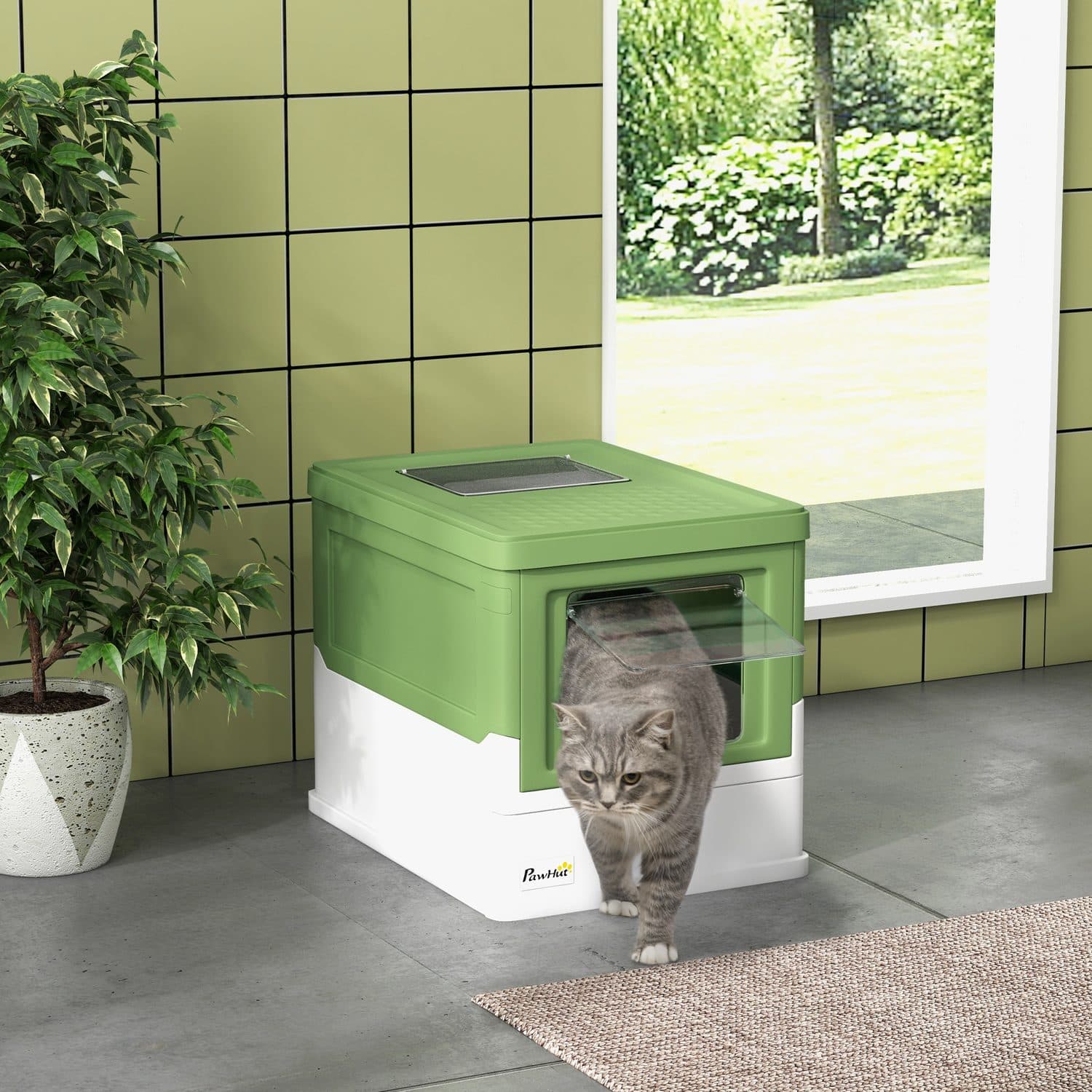 Enclosed Cat Litter Tray with Front Entry & Pull-Out Drawer - image 3