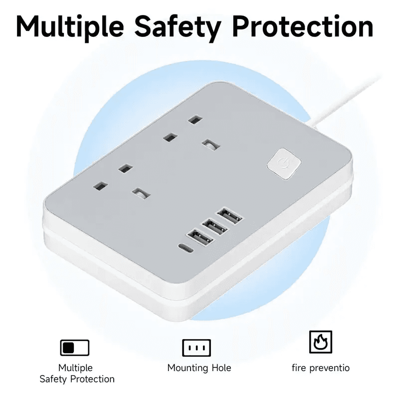 Two-Socket Extension Lead with USB Charging - image 1
