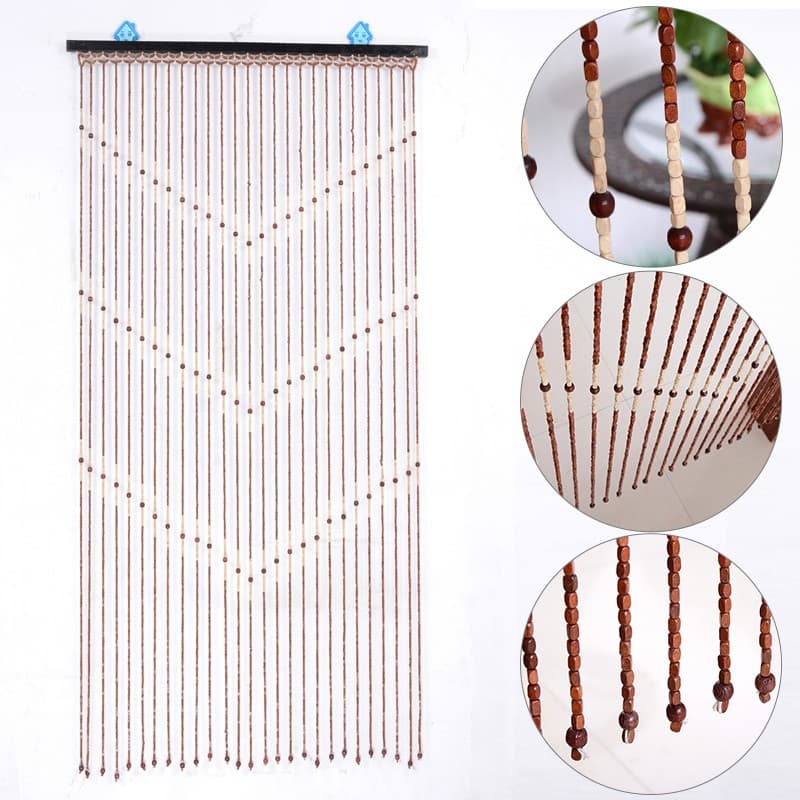 Natural Wooden Bead Door Curtain for Doorways & Spaces - image 2