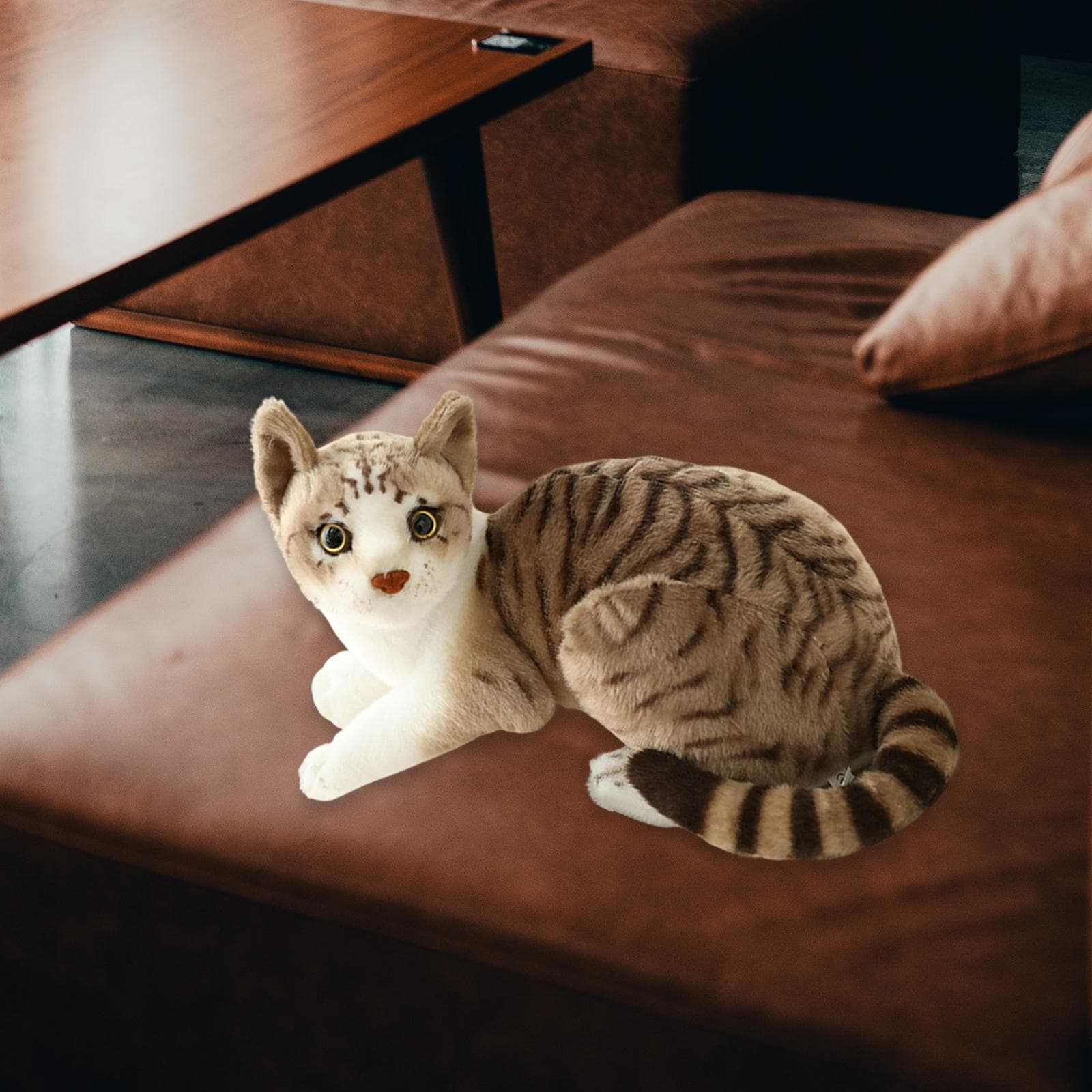 Realistic Tabby Cat Stuffed Plush That Sits Beautifully - image 2