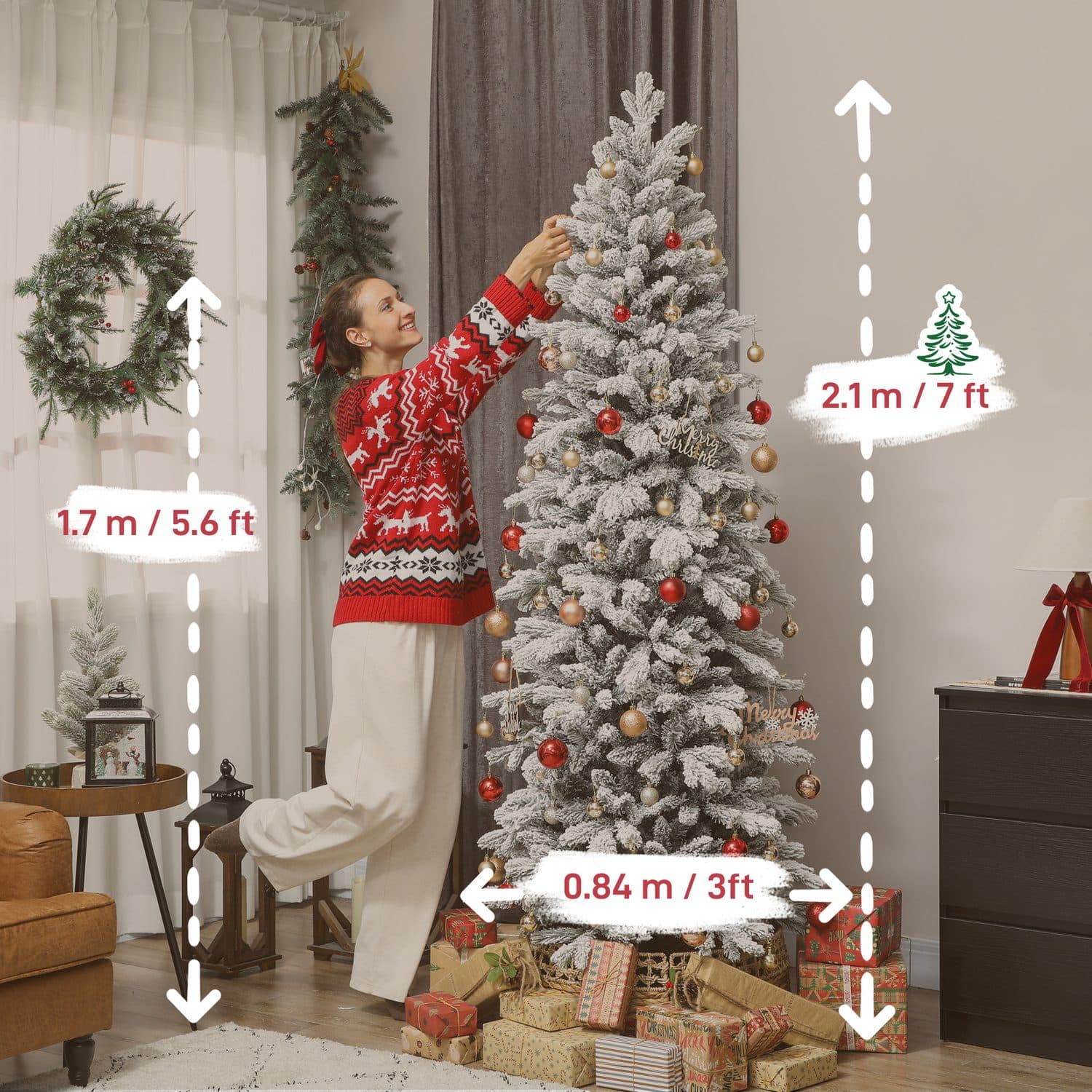 A slim, snow-dusted Christmas tree for tighter spaces - image 1
