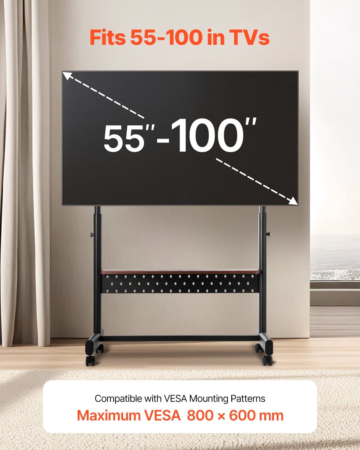 Mobile TV Floor Stand with Wheels - image 5