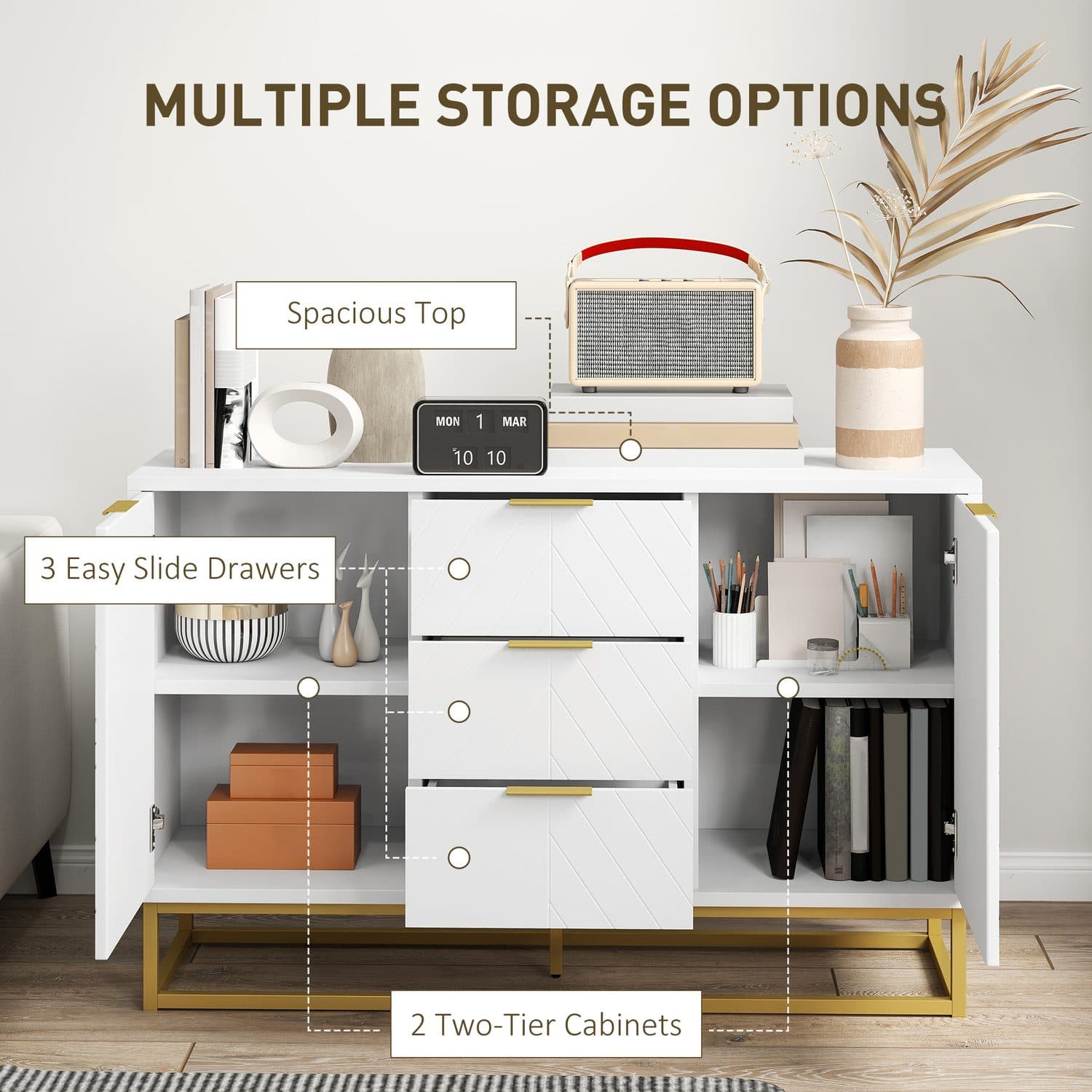 White & Gold Sideboard - image 4
