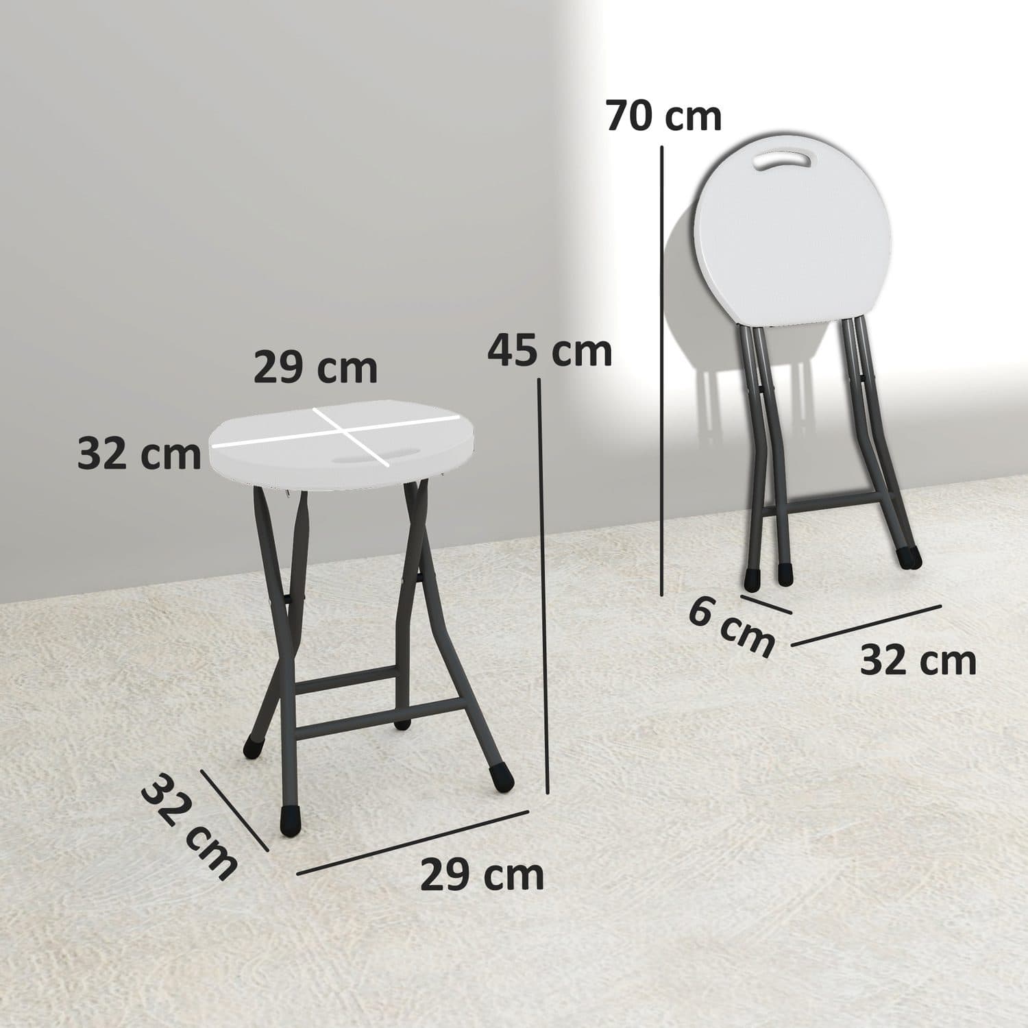 White Folding Carry Stools for Flexible Seating - image 4