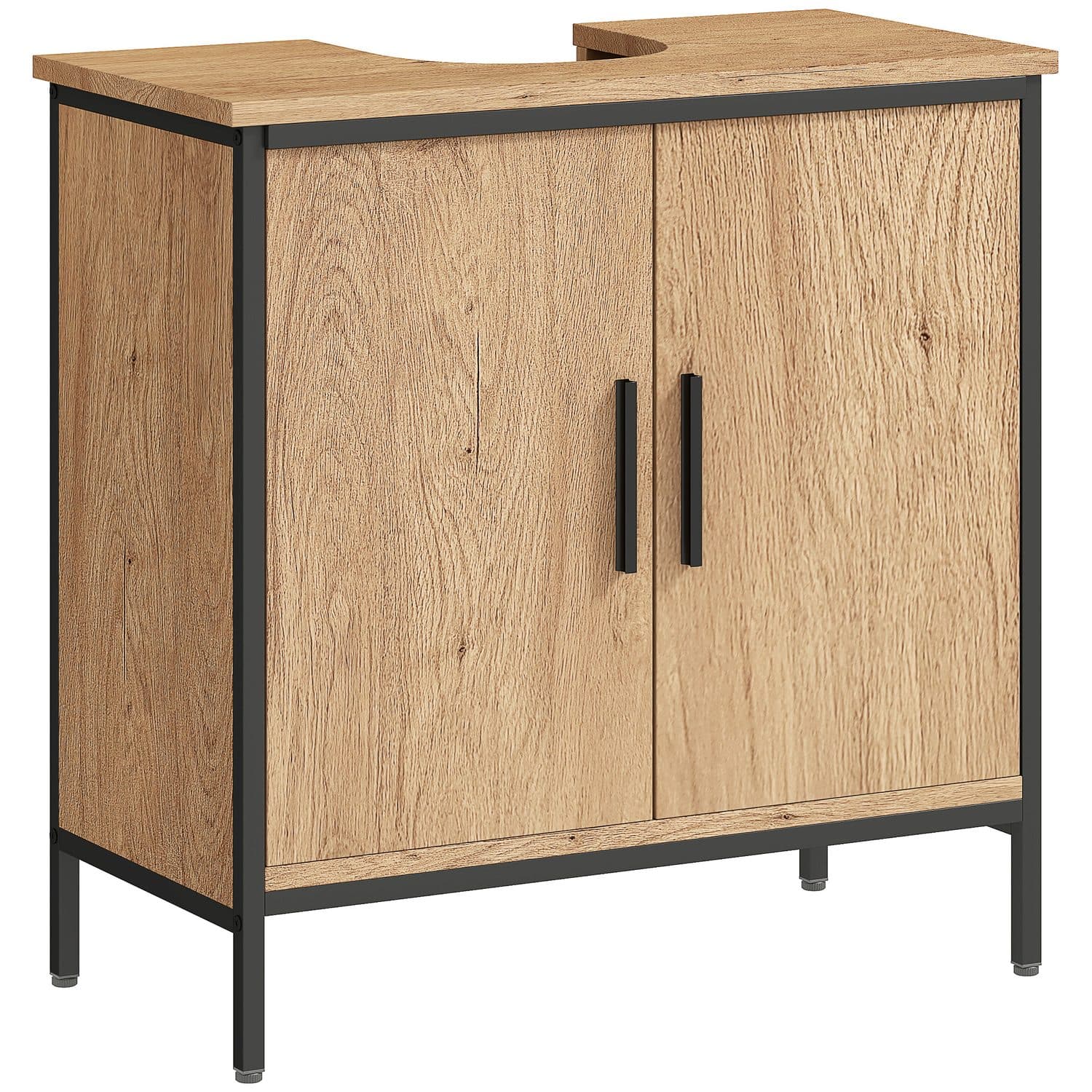 Industrial Oak Under Sink Cabinet for Effortless Organisation - Oak