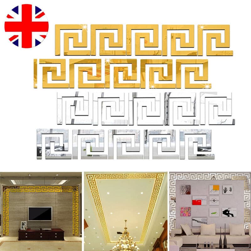 Gold 3D Mirror Wall Stickers - image 5