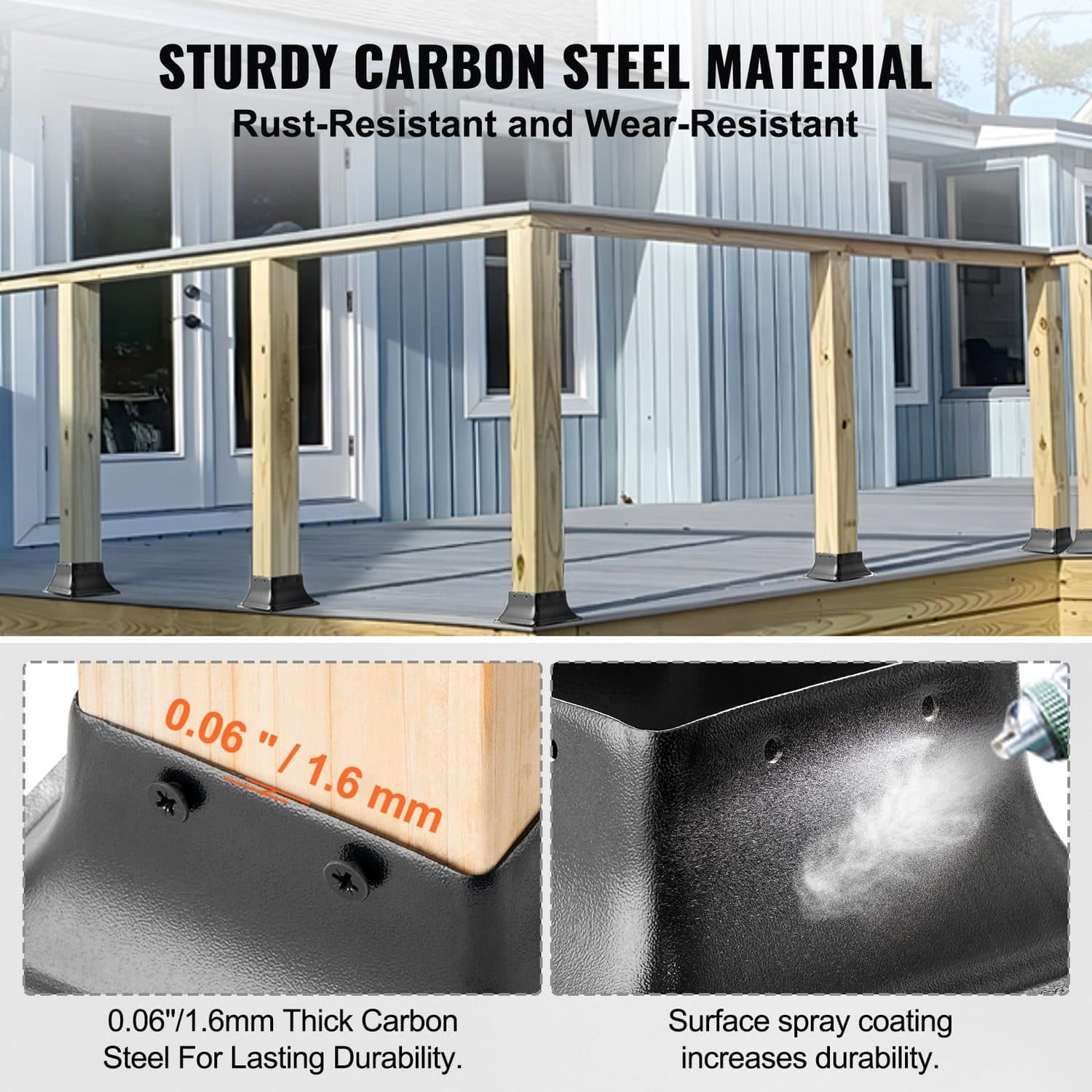 10 Steel Post Base Brackets for Decking and Rails - image 3