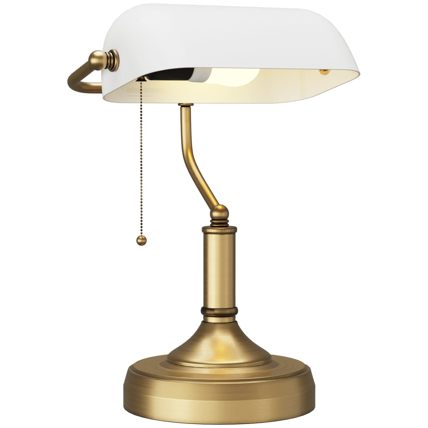 Classic banker’s desk lamp for home office lighting - White
