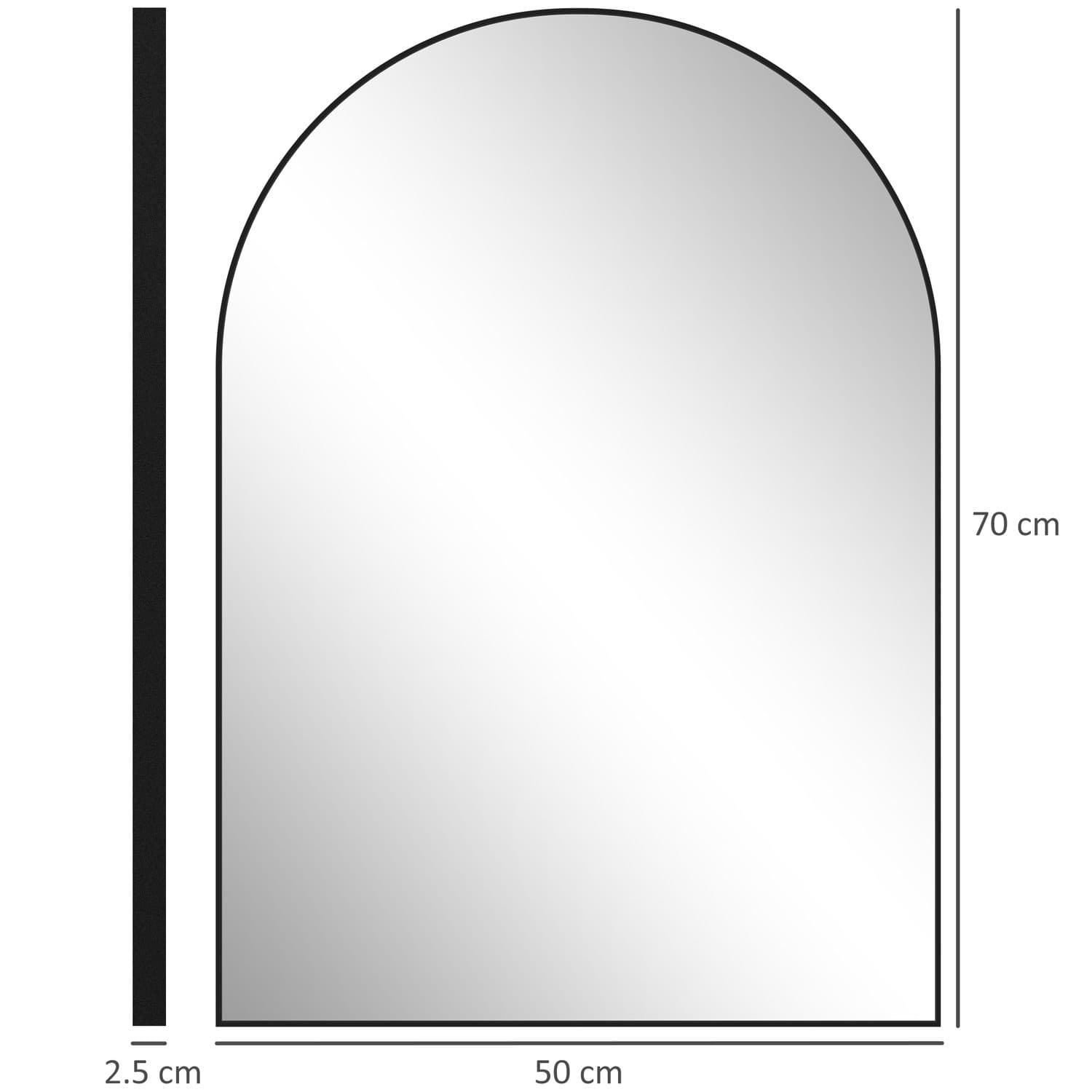 Arched Wall Mirror in Black Metal Frame, 50 x 70cm - image 5