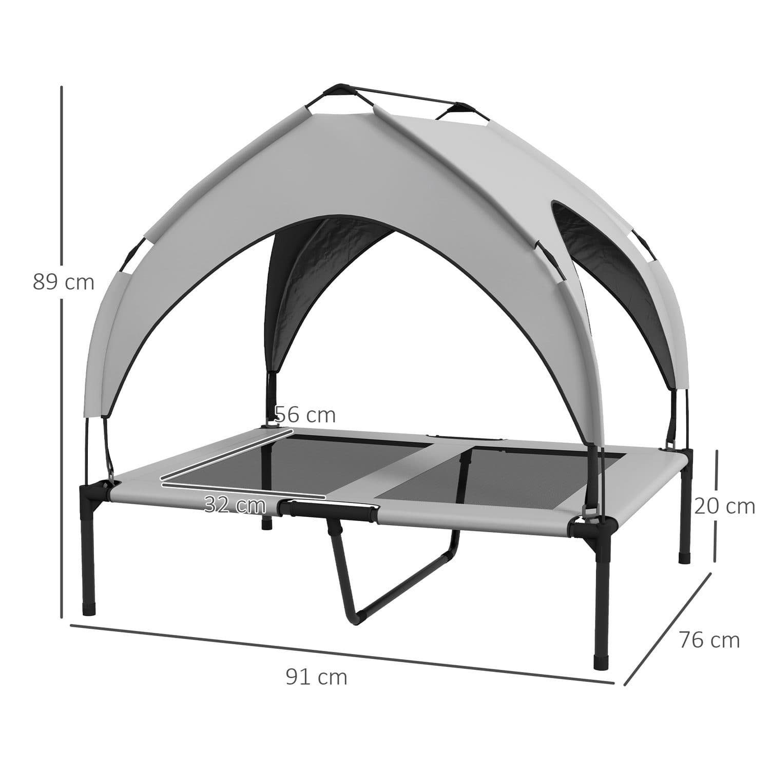 Raised Dog Bed with Cooling Mesh and Shade Canopy - image 2