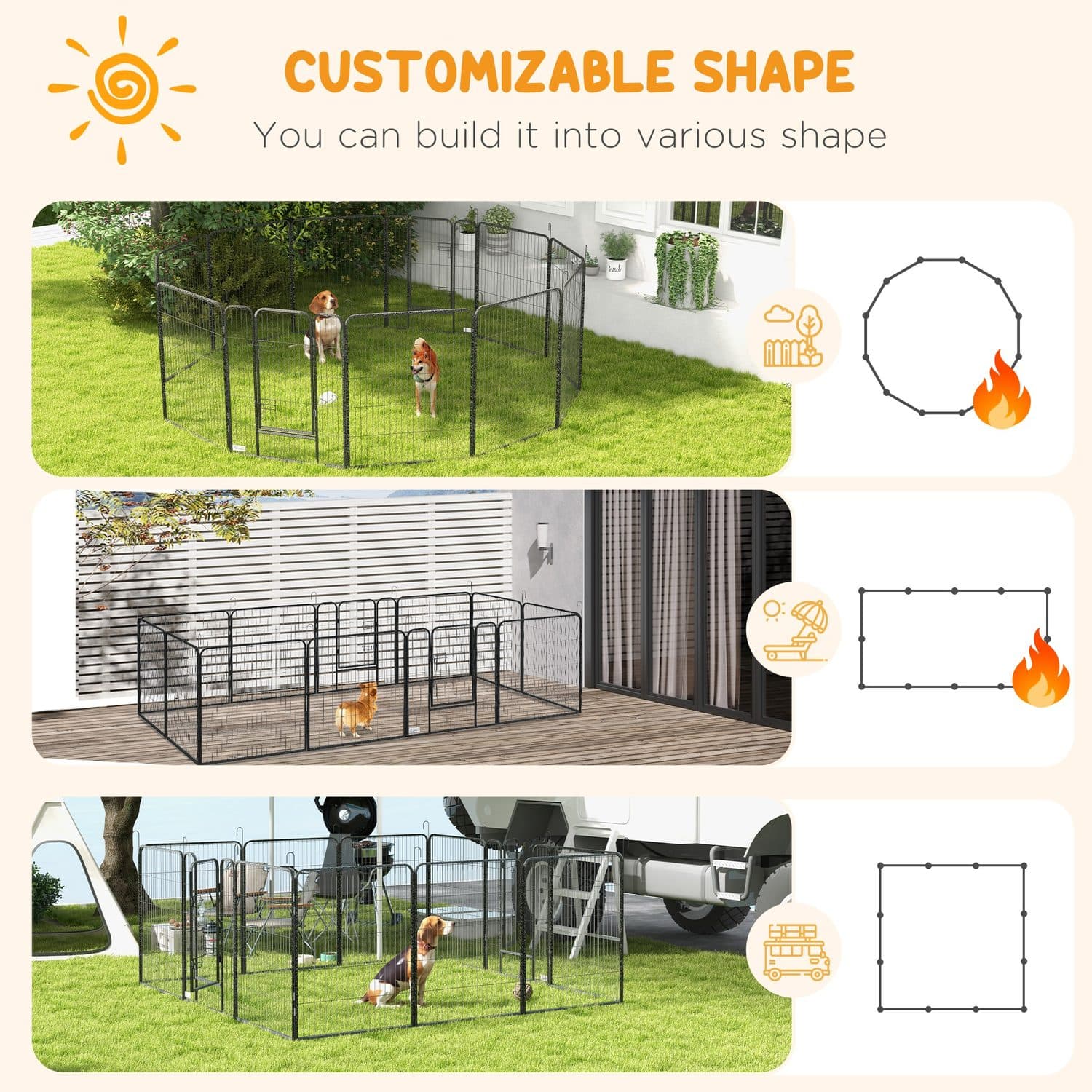 PawHut 12 Panel Heavy Duty Puppy Playpen - image 4