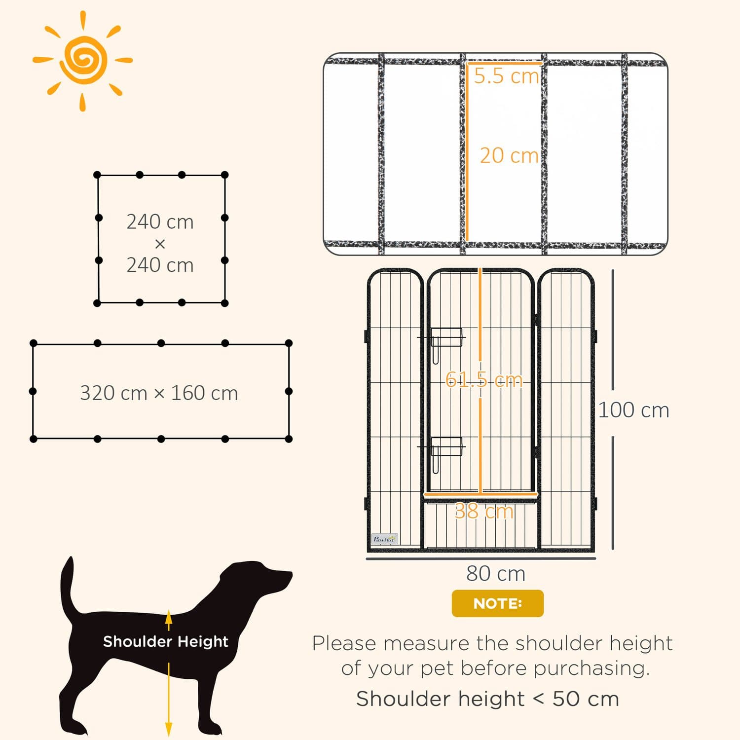 PawHut 12 Panel Heavy Duty Puppy Playpen - image 1