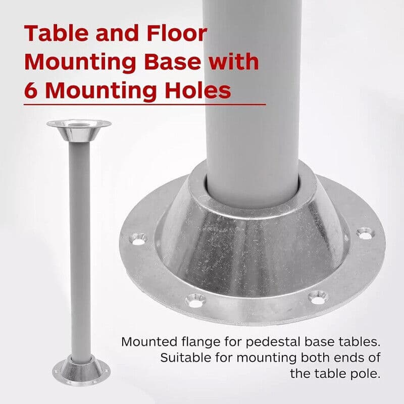 Set of 2 Chrome 57mm Tube Flanges for Table Leg Conversion - image 5