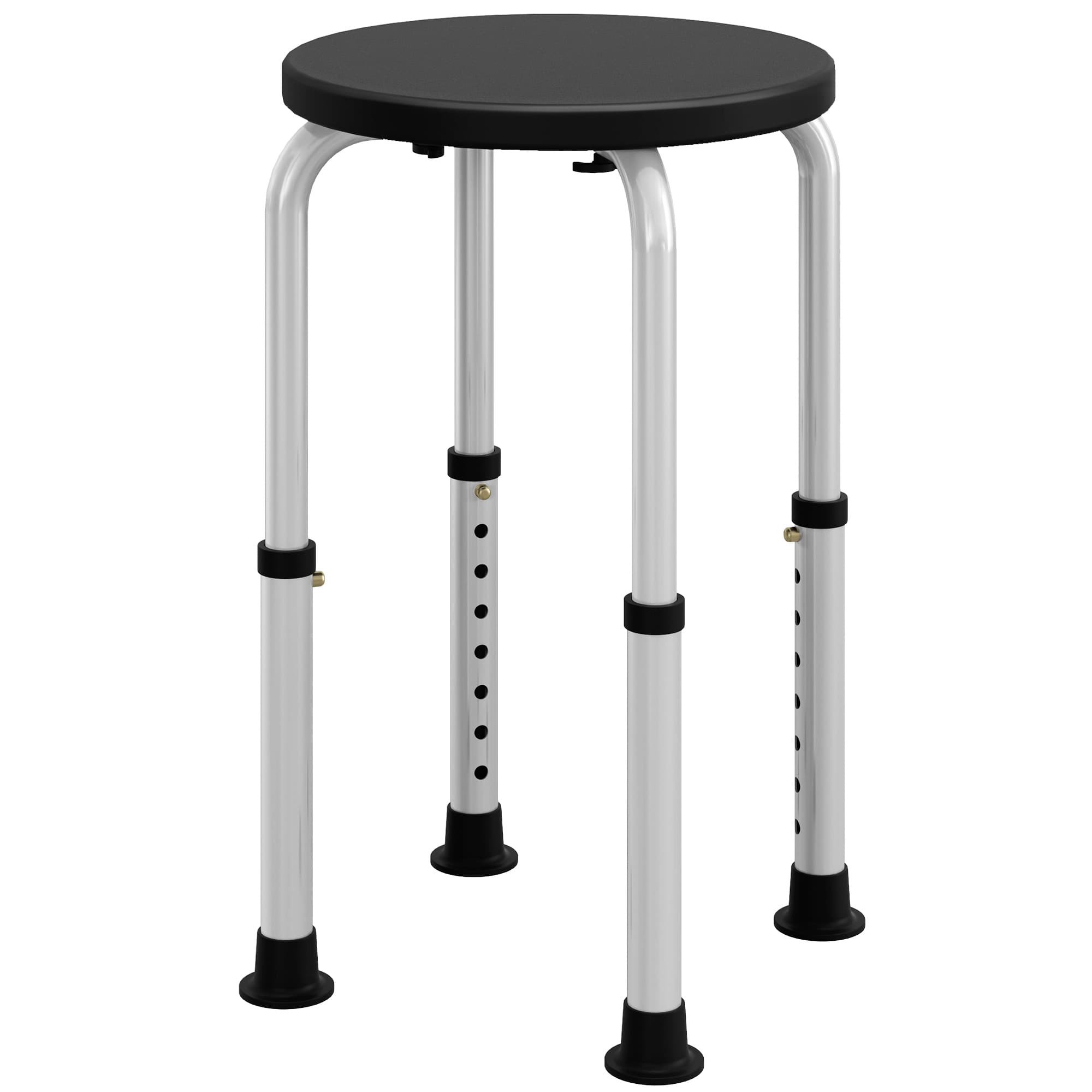 Stable Adjustable Shower Stool for Safer Bathing - Black