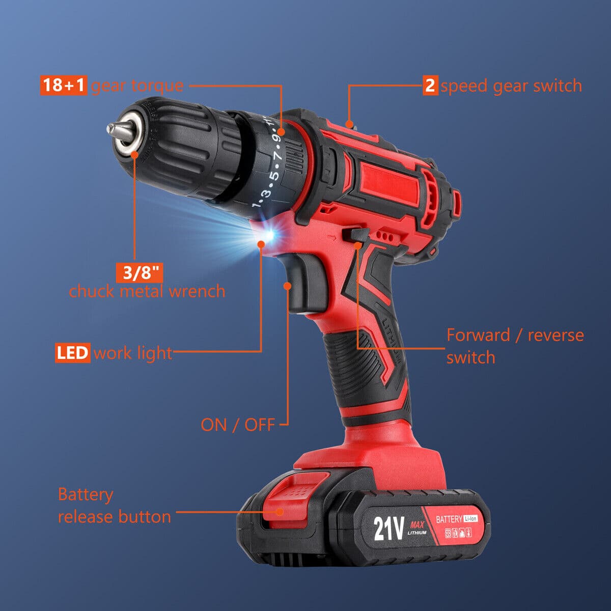 Drill and drive with a 21V cordless drill set - image 4