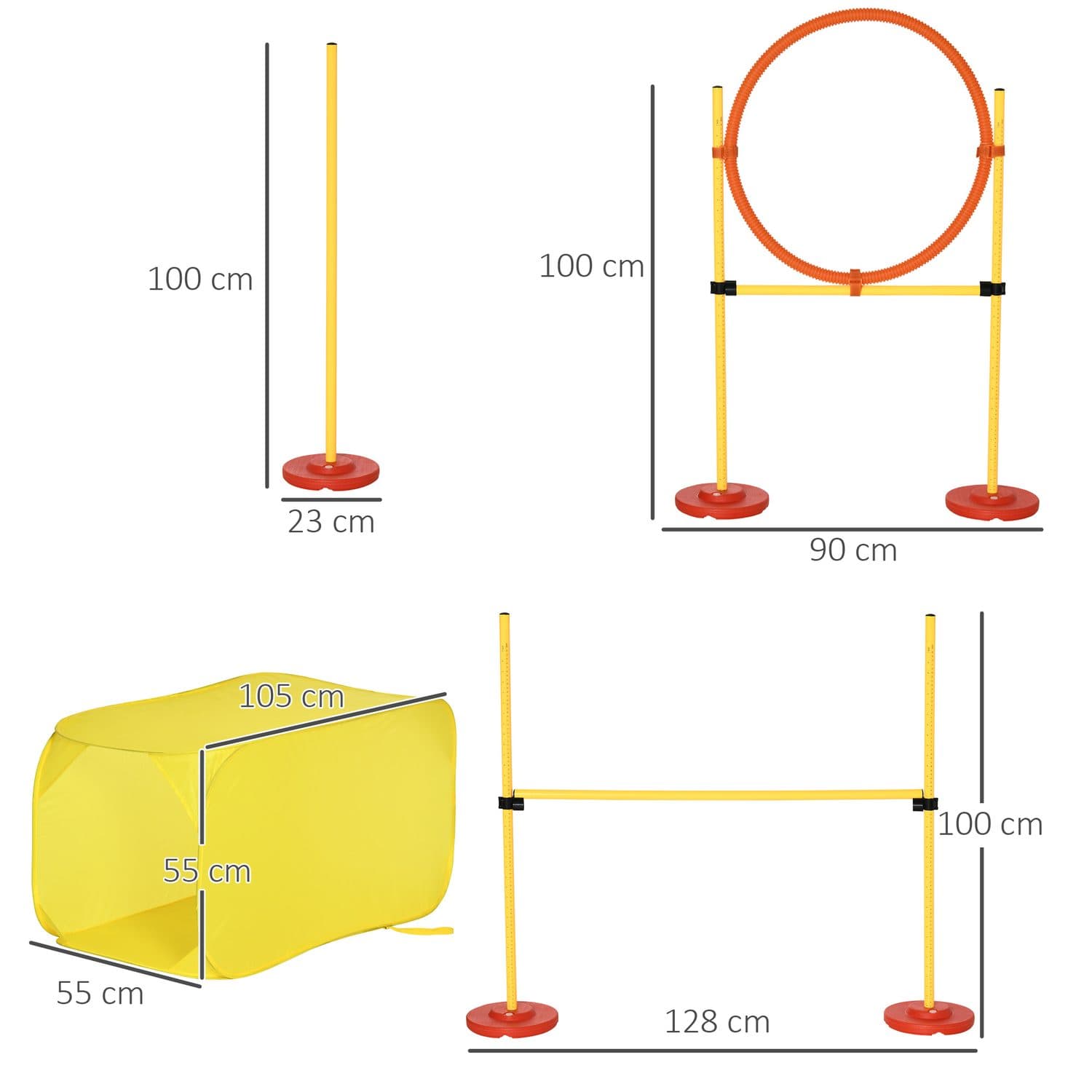 5-Piece Dog Agility Obstacle Set with Carry Bag - image 5