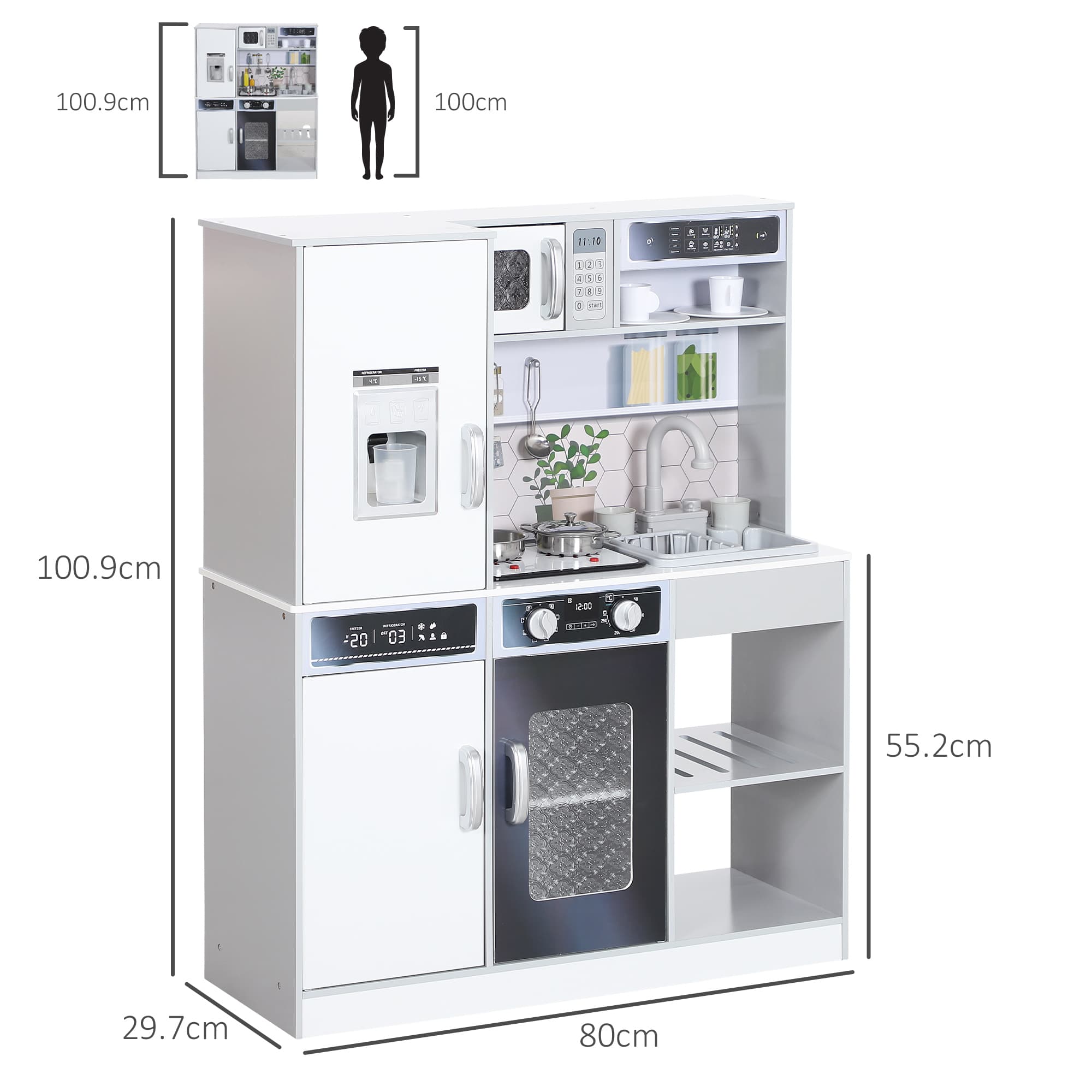 Kids Kitchen Playset with Realistic Sounds, Lights and Running Water - image 4