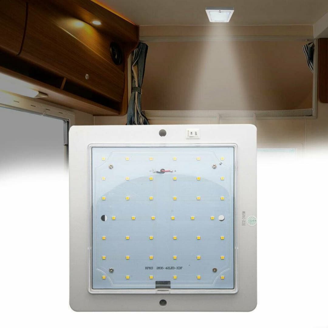 Square 12V LED Ceiling Light Panel for Caravan, Motorhome and Boat - image 1