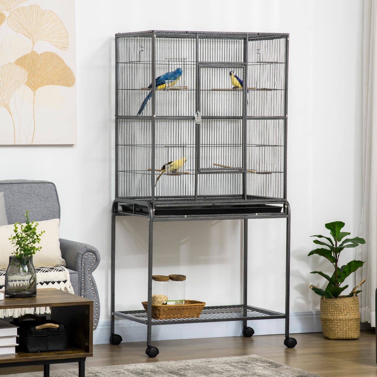 PawHut Large Bird Cage with Detachable Stand - image 2