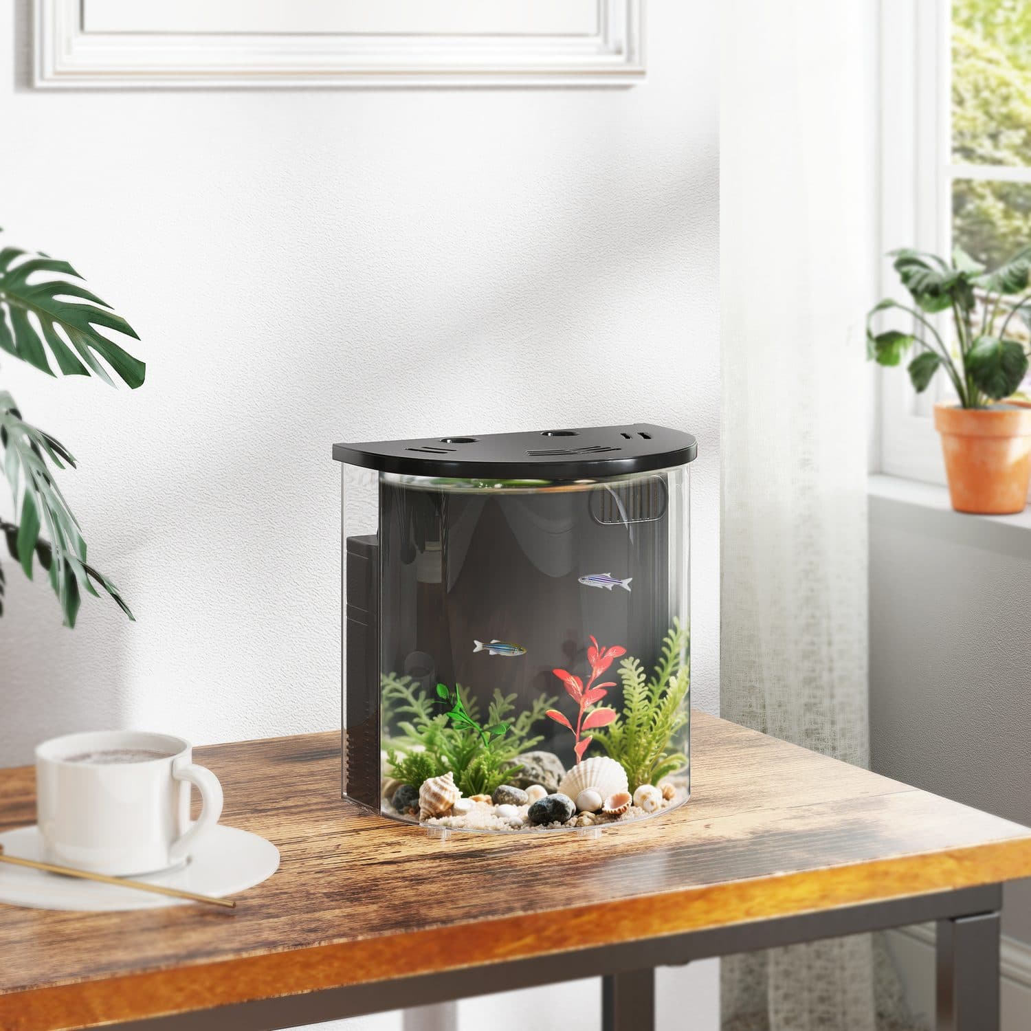 Compact 3-Litre Aquarium with Built-In Filter and LED Lighting - image 4