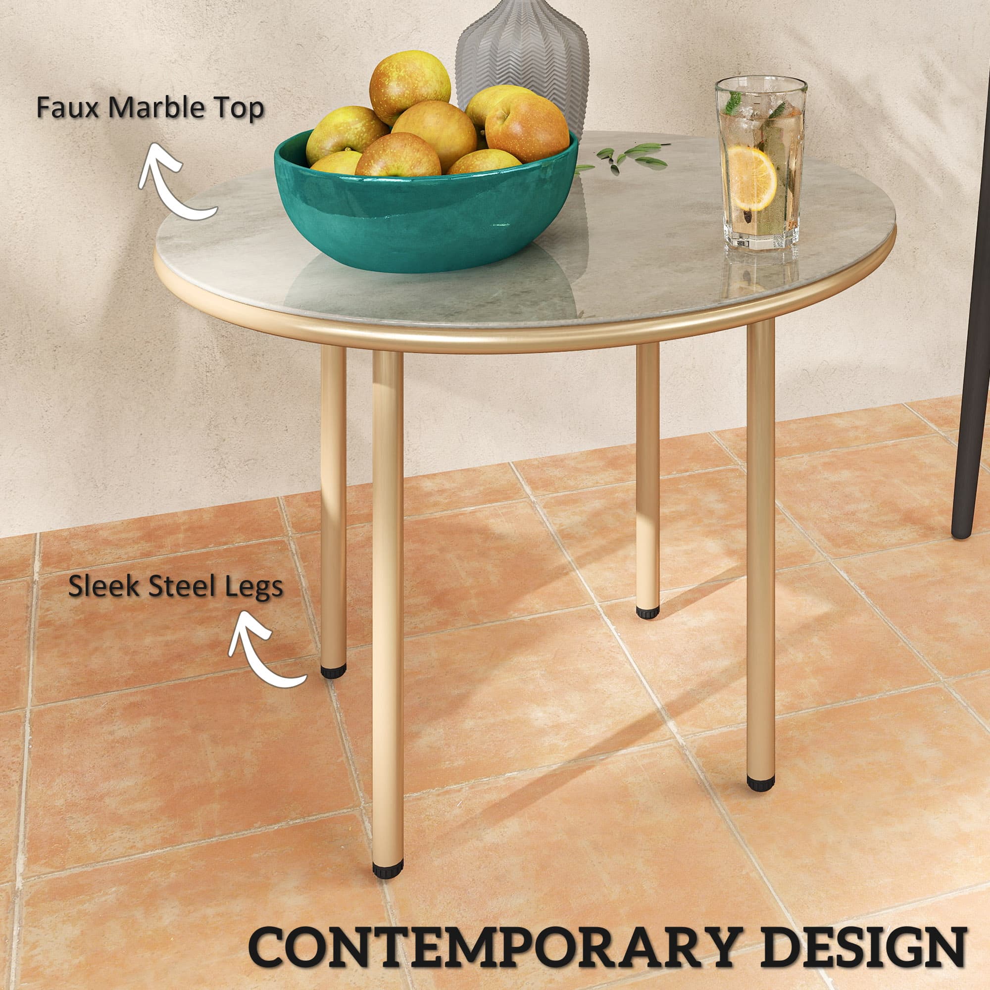 Round Faux Marble Coffee Table for Flexible Spaces - image 5