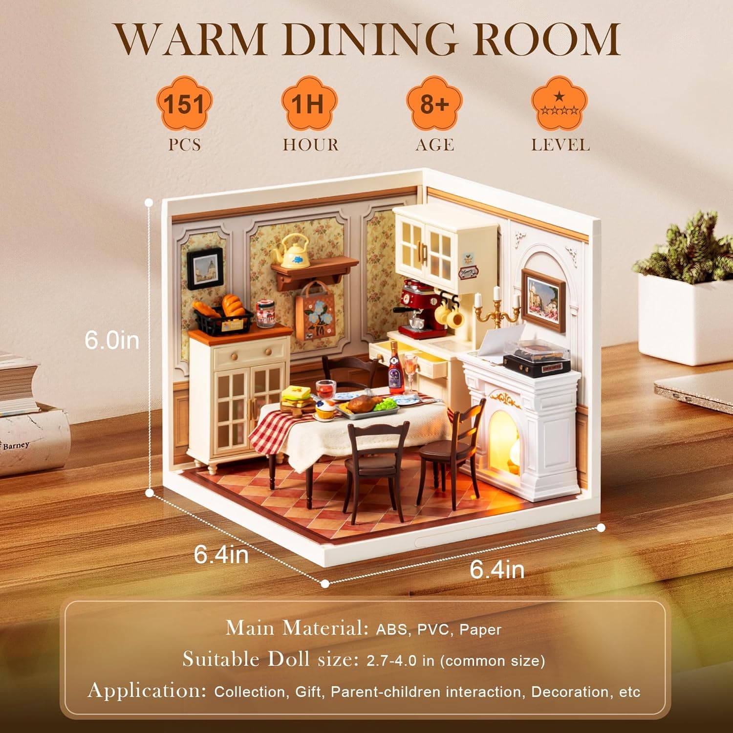 Build-Your-Own Miniature Dining Room Kit with Lighting - image 8
