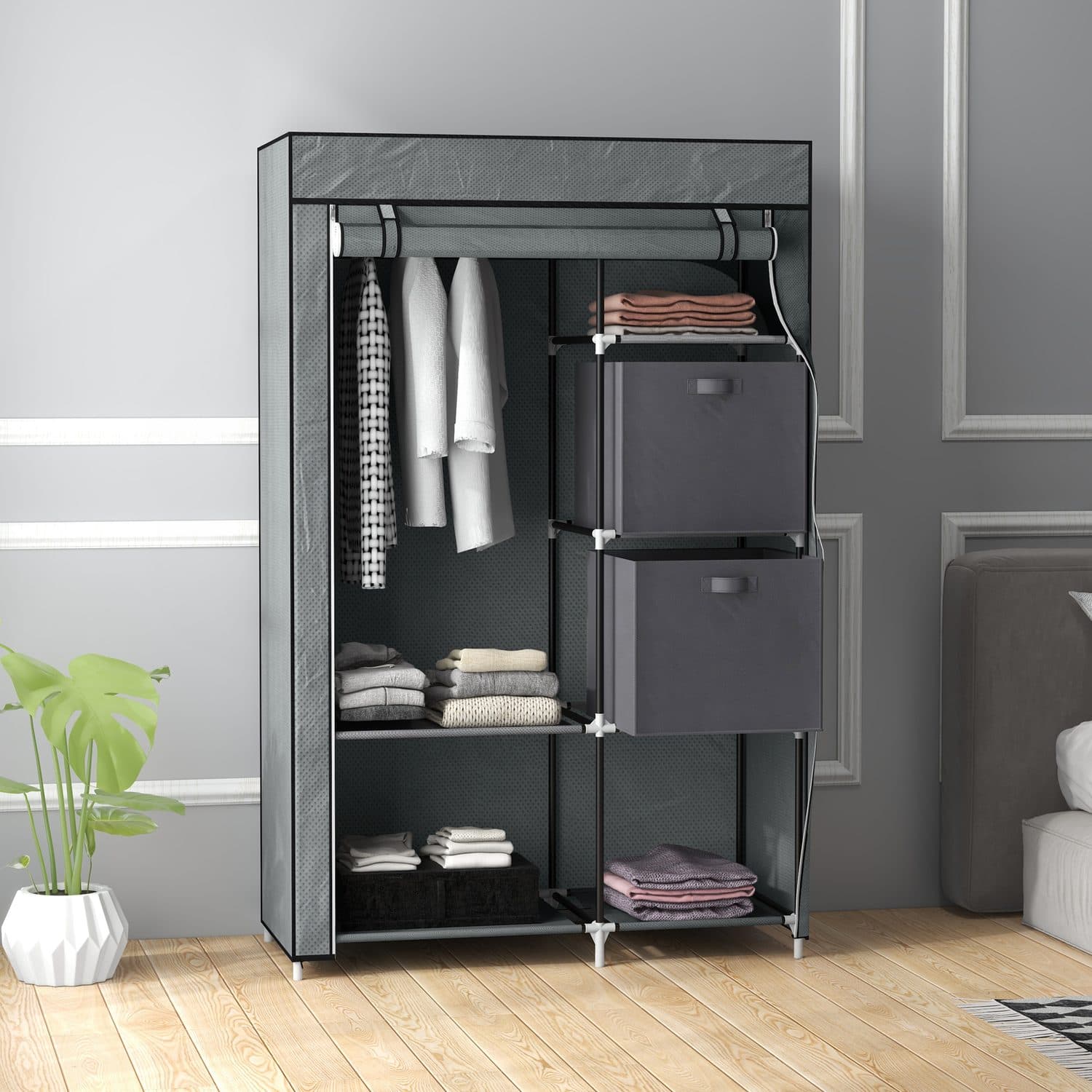 Portable Fabric Wardrobe for Clothes Storage - image 2
