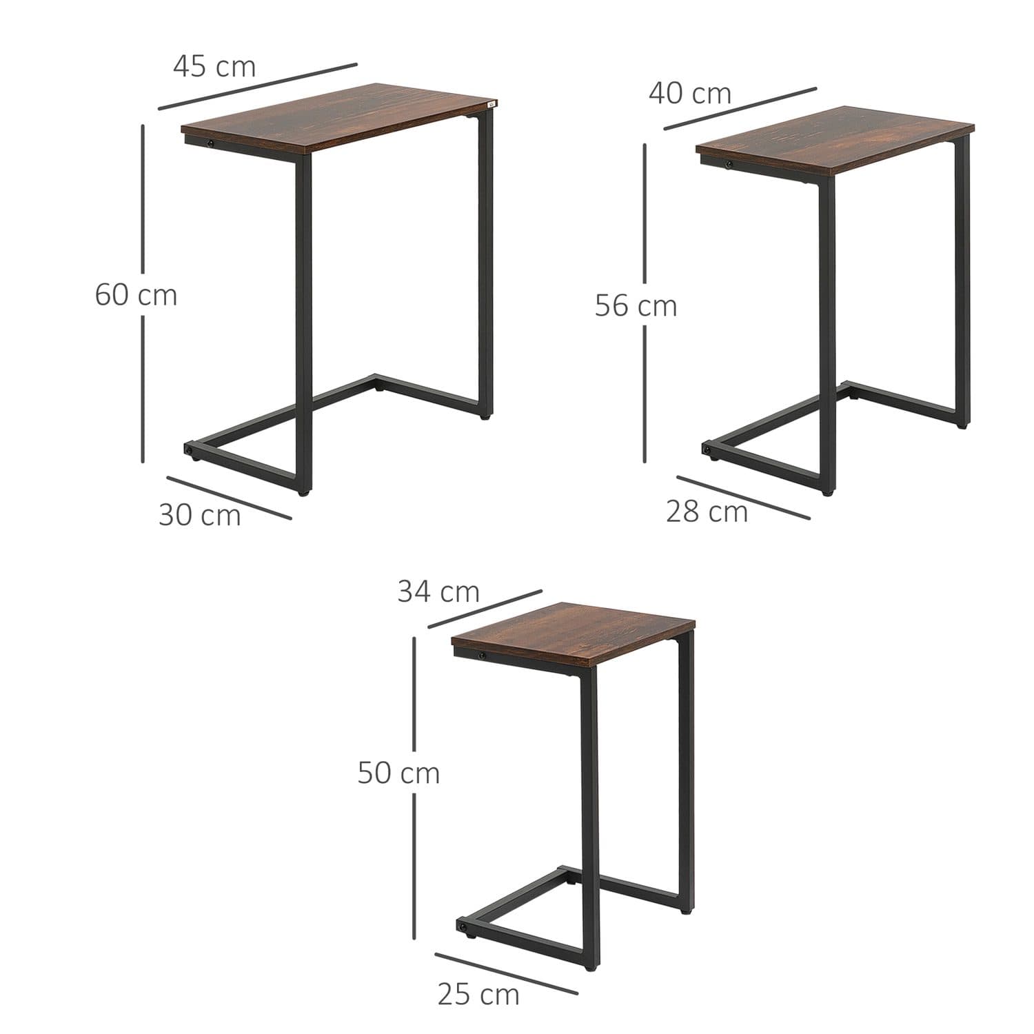 Rustic C-Shaped Nesting Tables - image 1