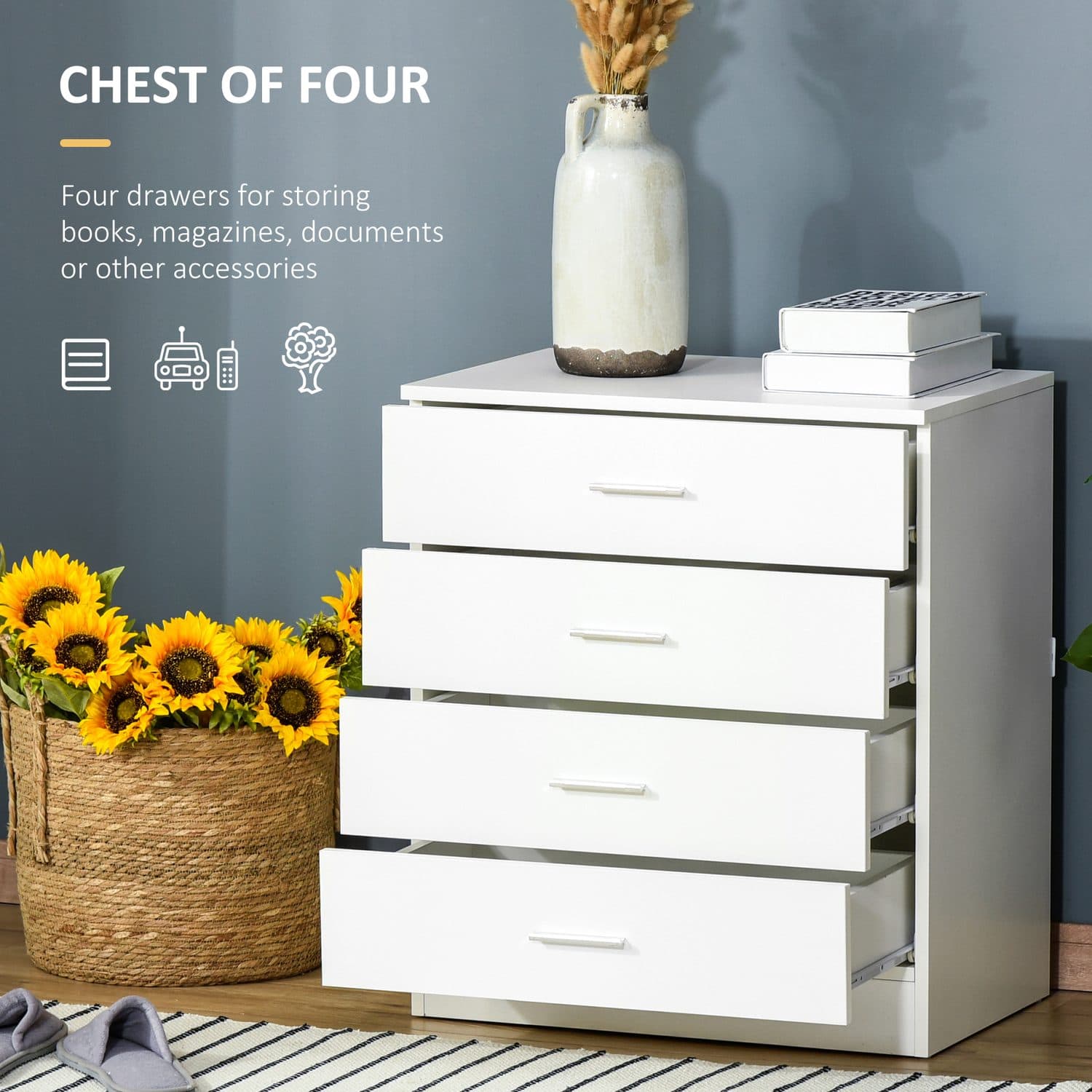 Modern White 4-Drawer Chest for Effortless Storage - image 5