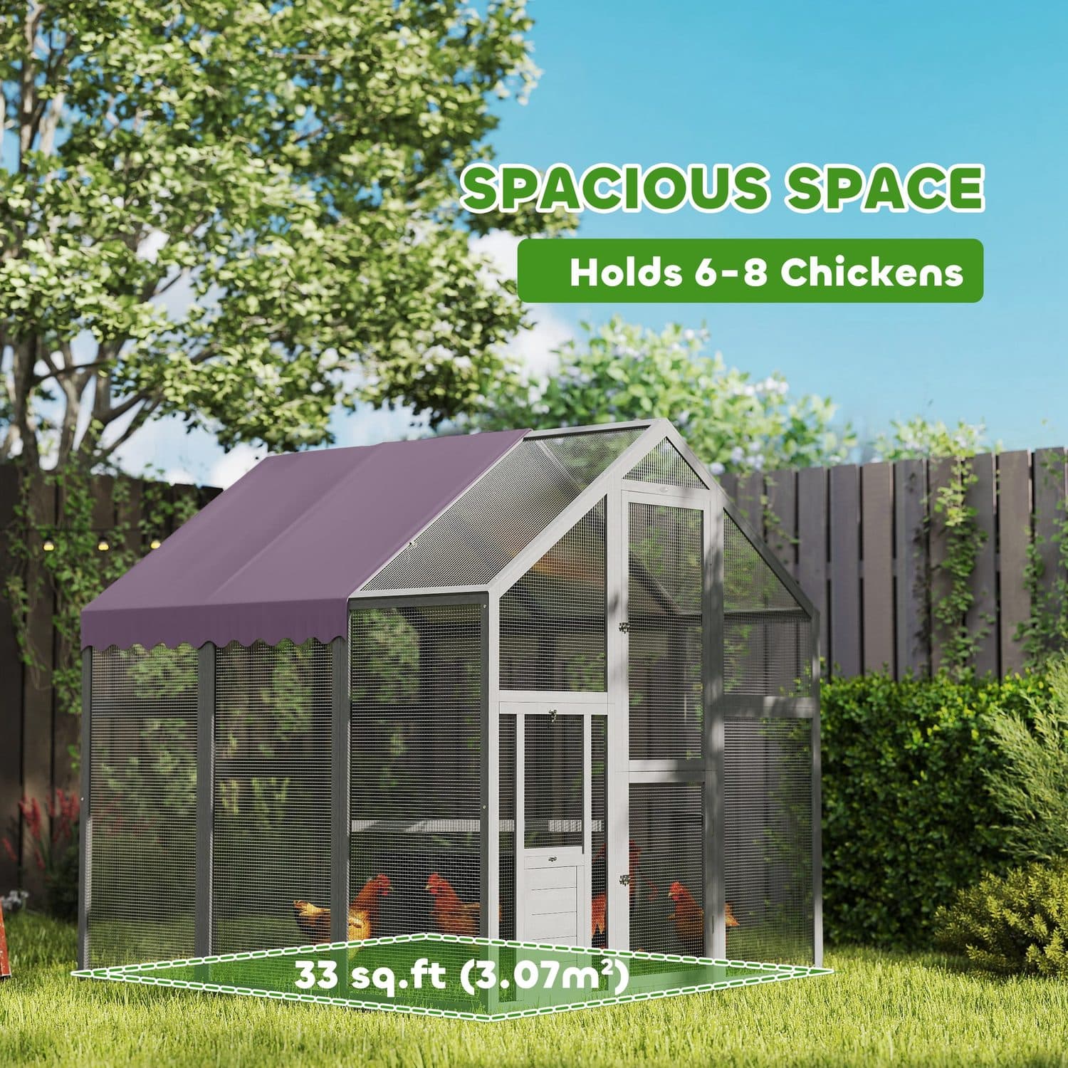 PawHut Walk-In Chicken Run With Waterproof & Anti-UV Cover - image 4