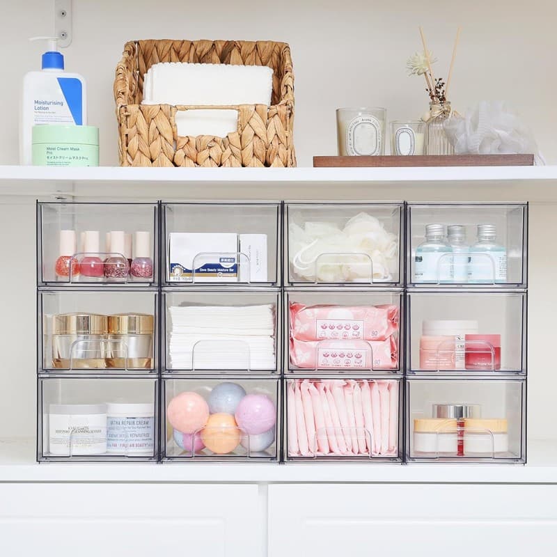 Clear Acrylic Stackable Storage Drawers | Set of 2 - image 8