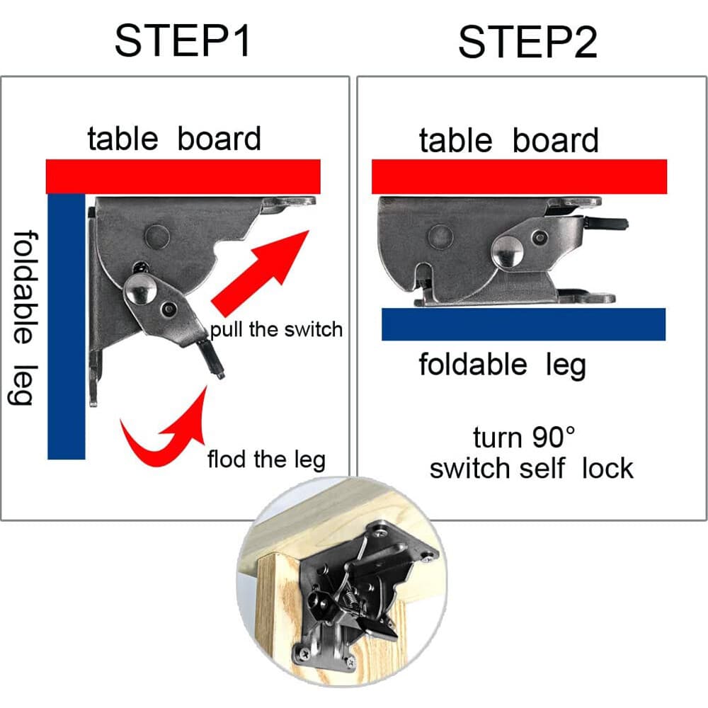 Heavy-Duty Folding Leg Brackets with Self-Locking Hinges (4-Pack) - image 1