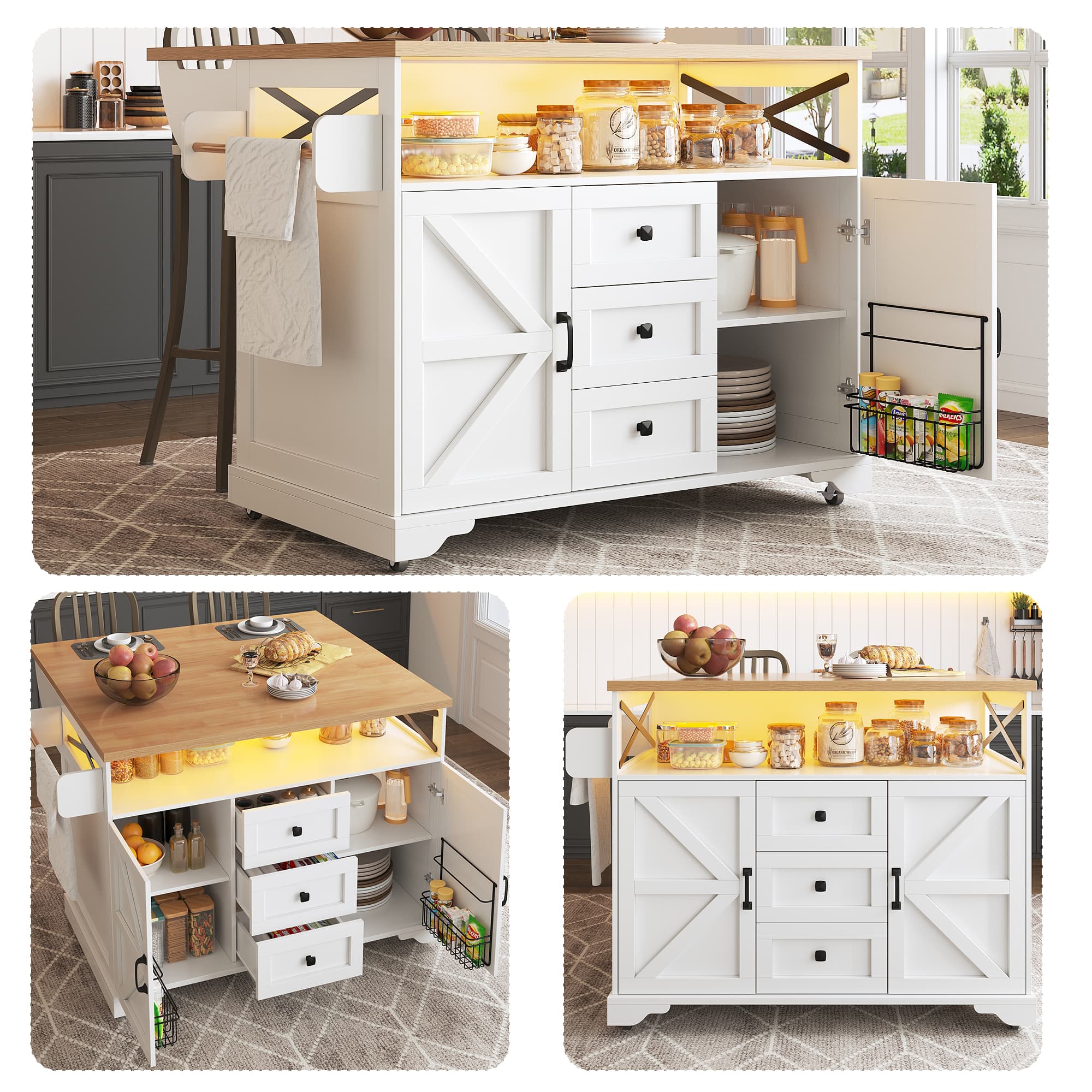 The Ultimate Rollable Kitchen Island with Smart LED Lighting - image 5