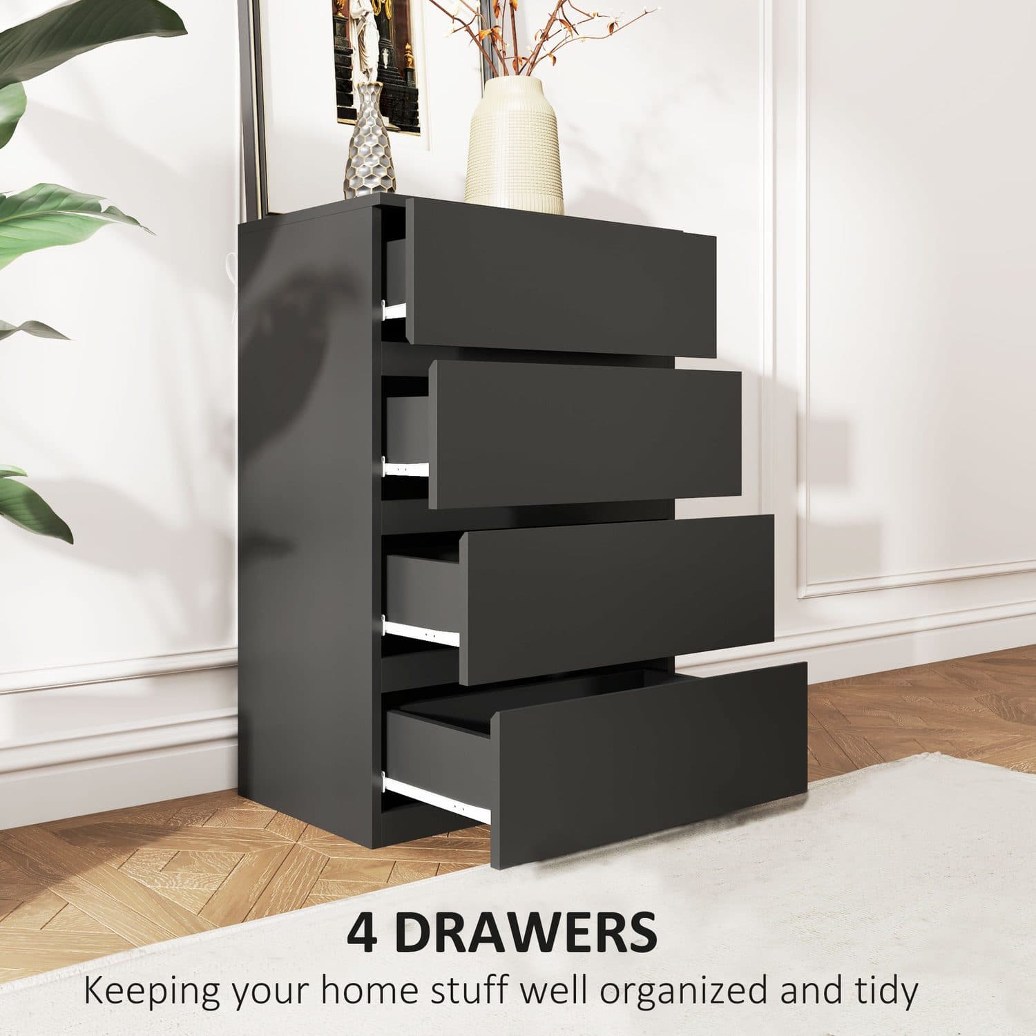 4-Drawer Handleless Chest of Drawers for Bedroom Storage - image 1