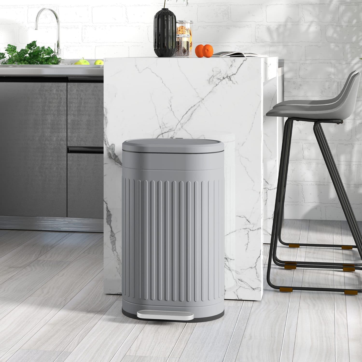 A 30L Grey Pedal Bin That Handles Daily Kitchen Waste - image 2