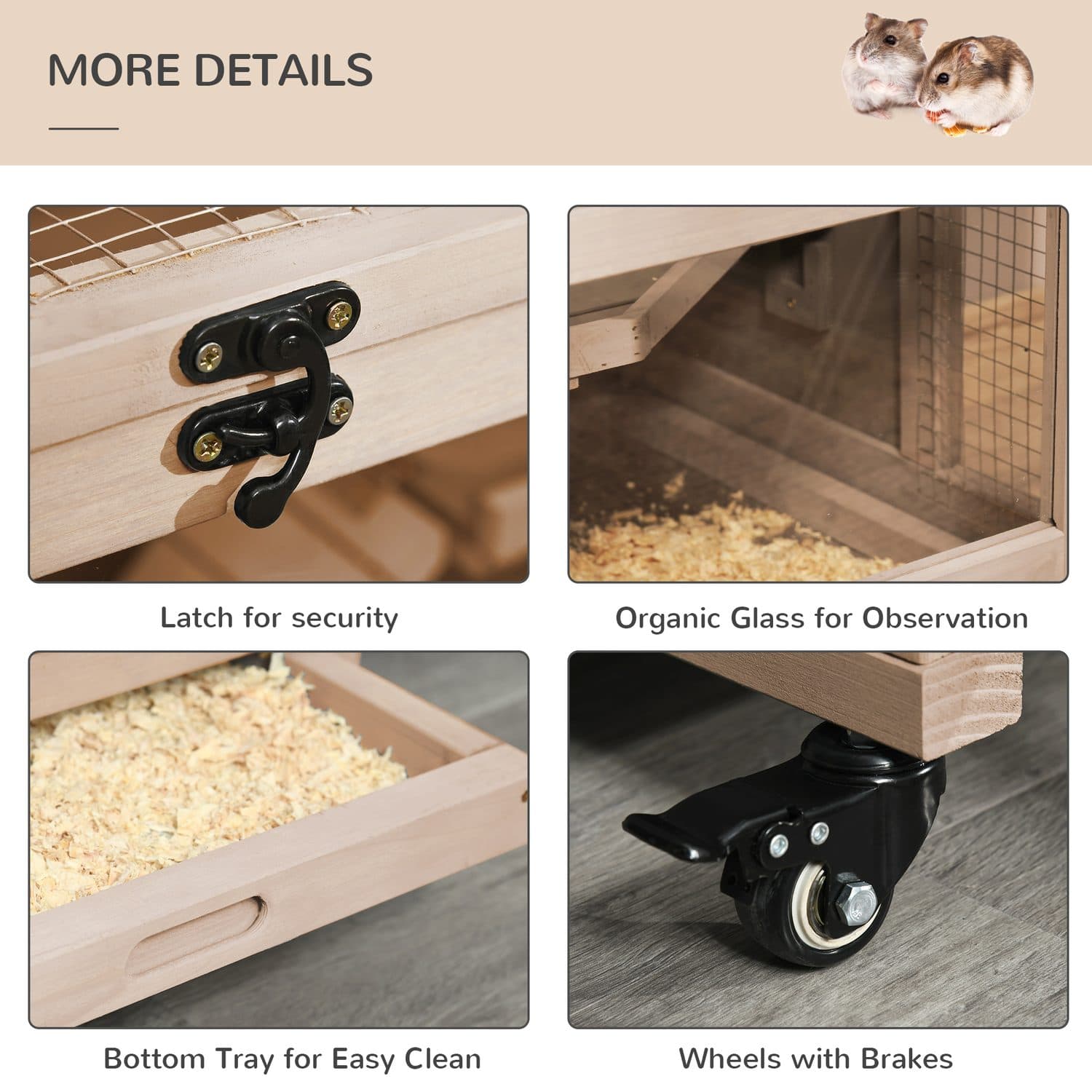 PawHut Three-Level Hamster Cage for Small Animals - image 5