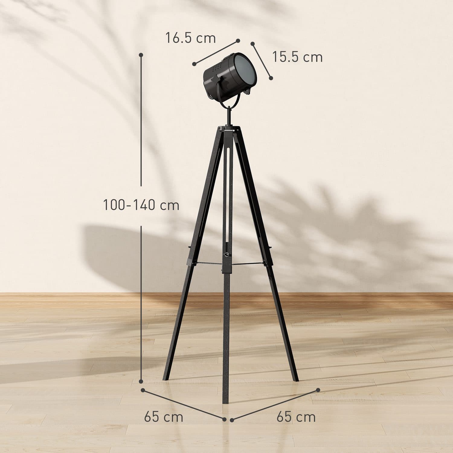 A Foldable Tripod Floor Lamp with Industrial Searchlight Style - image 4