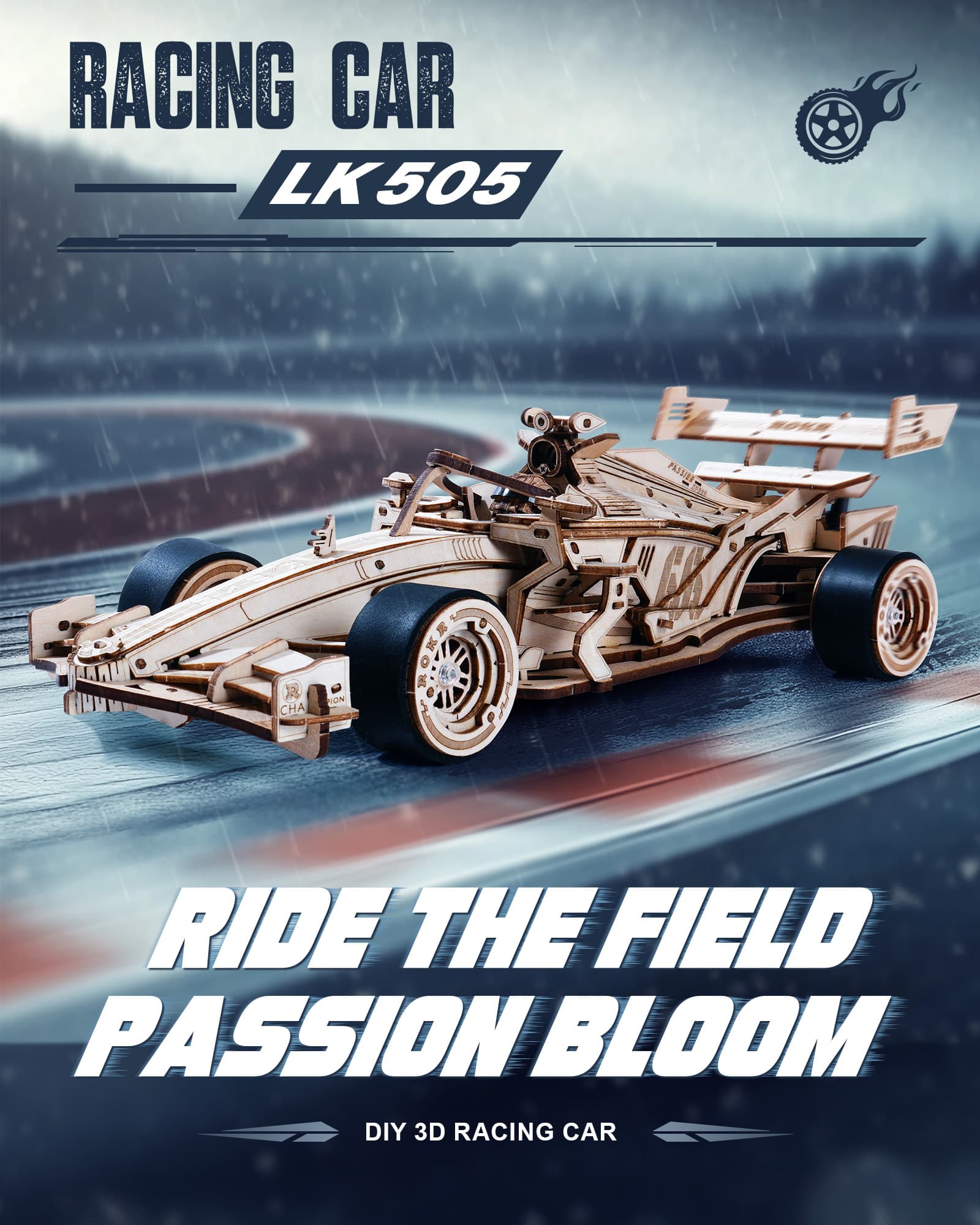Wooden Racing Car Model Kit to Build - image 2