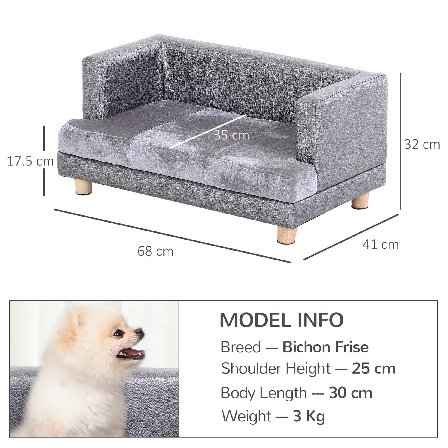 PawHut Elevated Dog Sofa - image 4